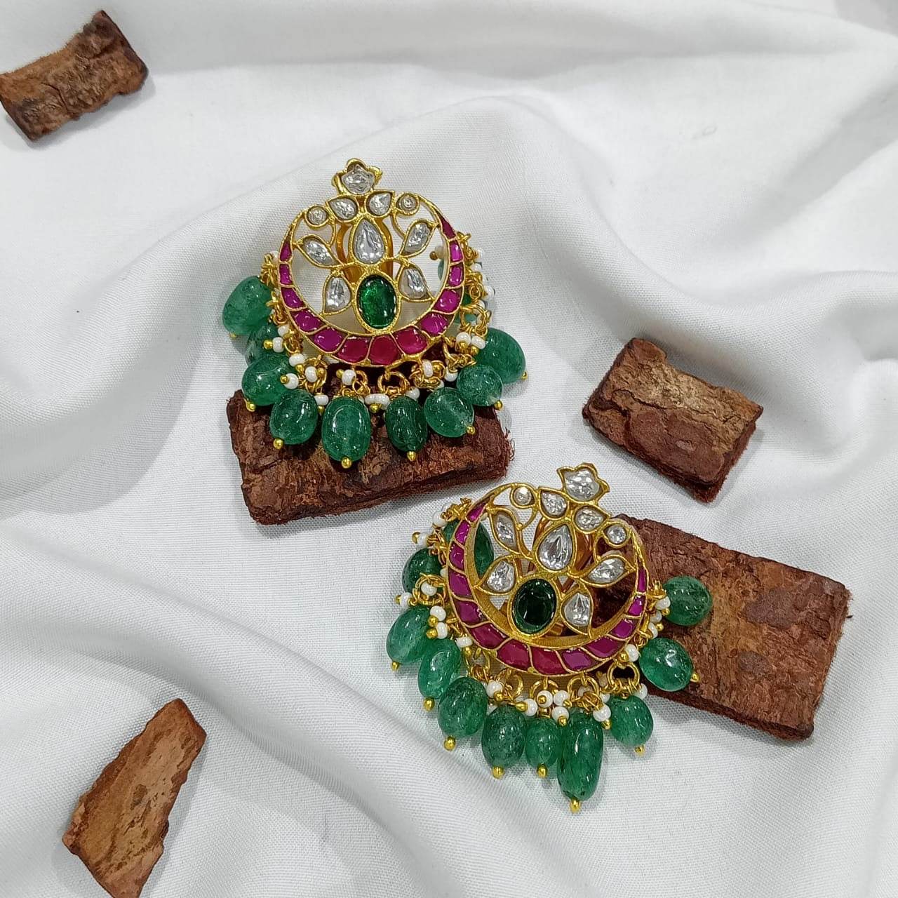 Jaadu Kundan Stones Earrings - Nakshatra Jewels