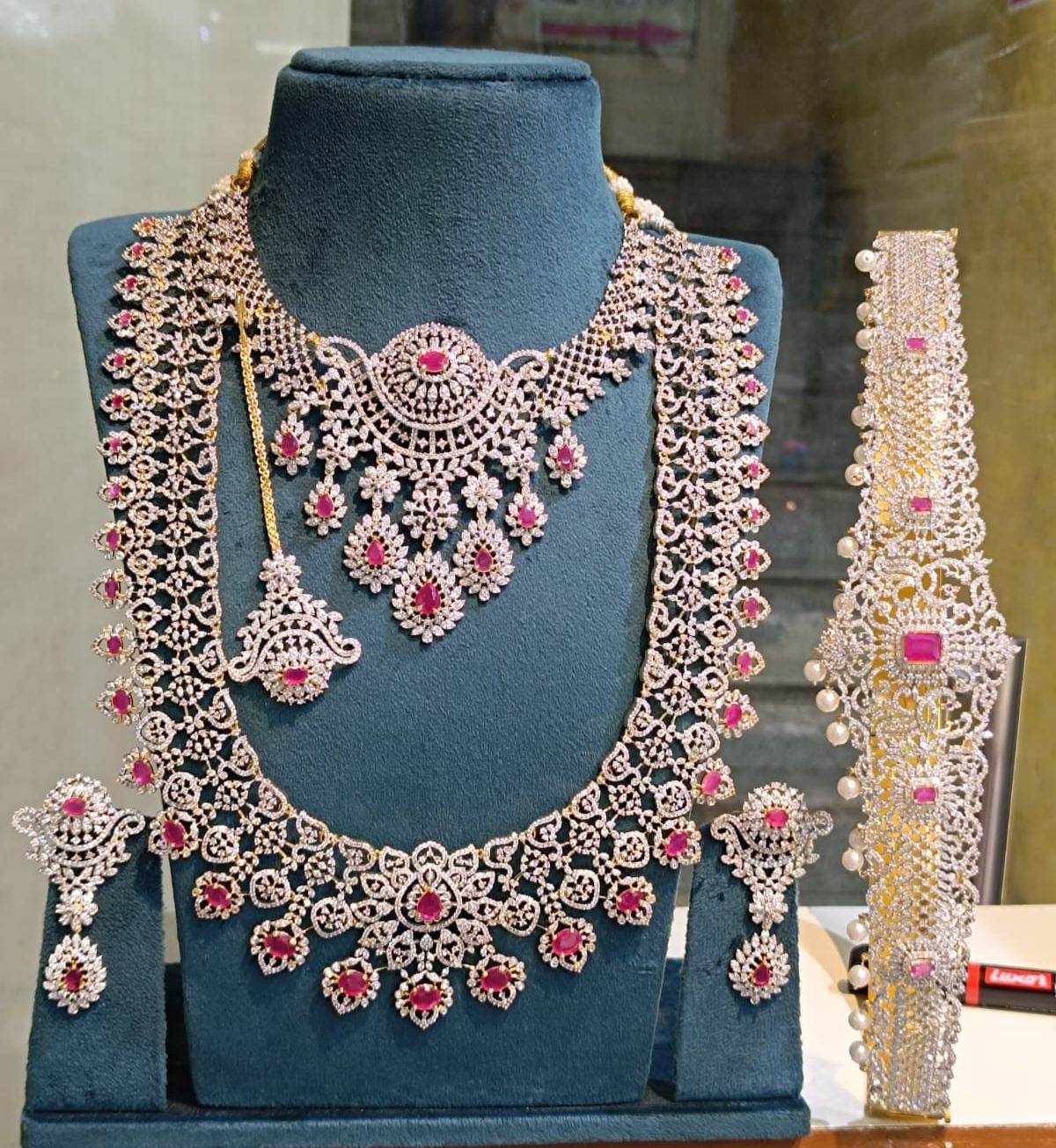 American Diamond Stones Bridal Set - Nakshatra Jewels
