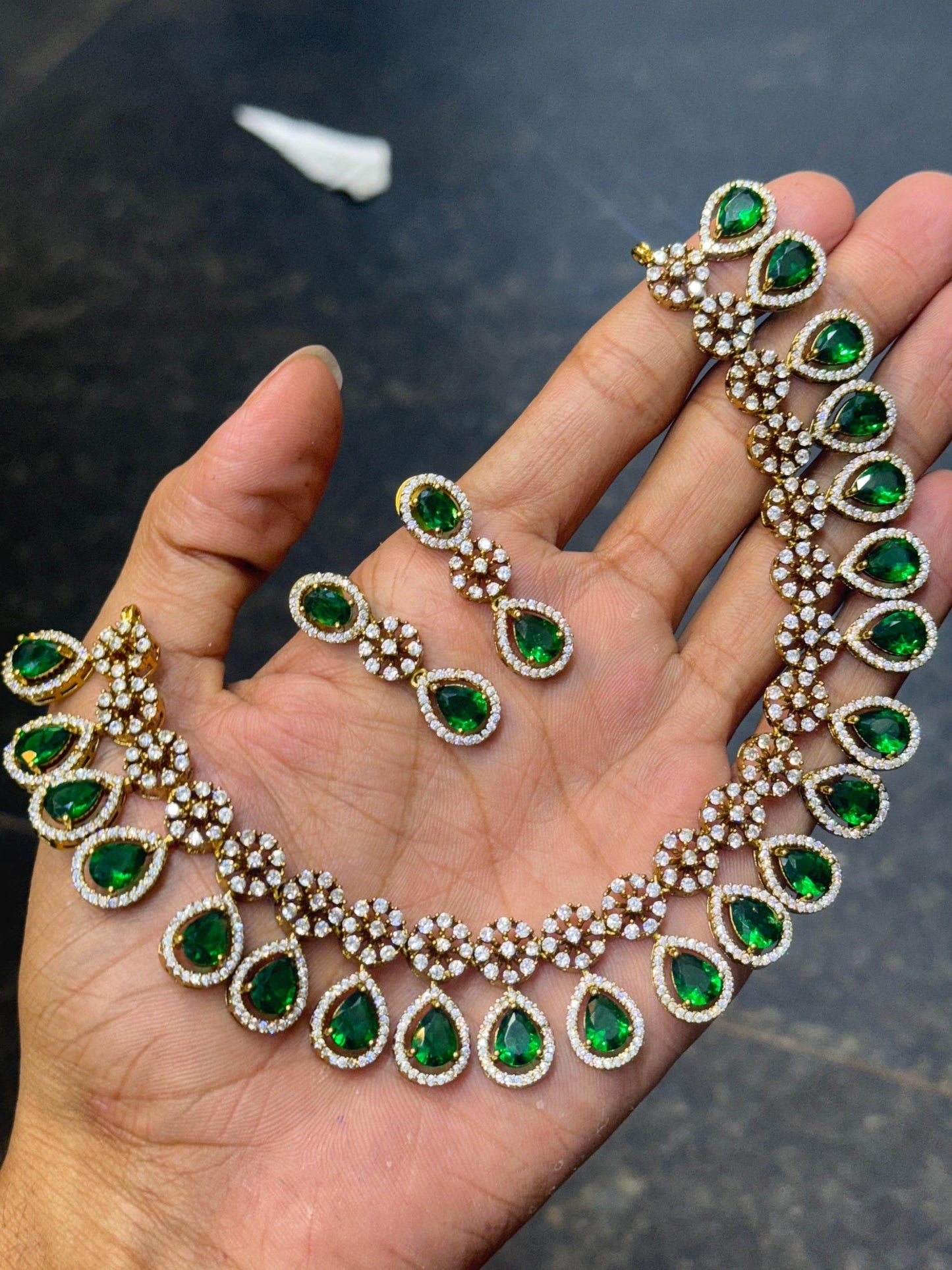 Victorian Polish AD Stones Necklace - Nakshatra Jewels