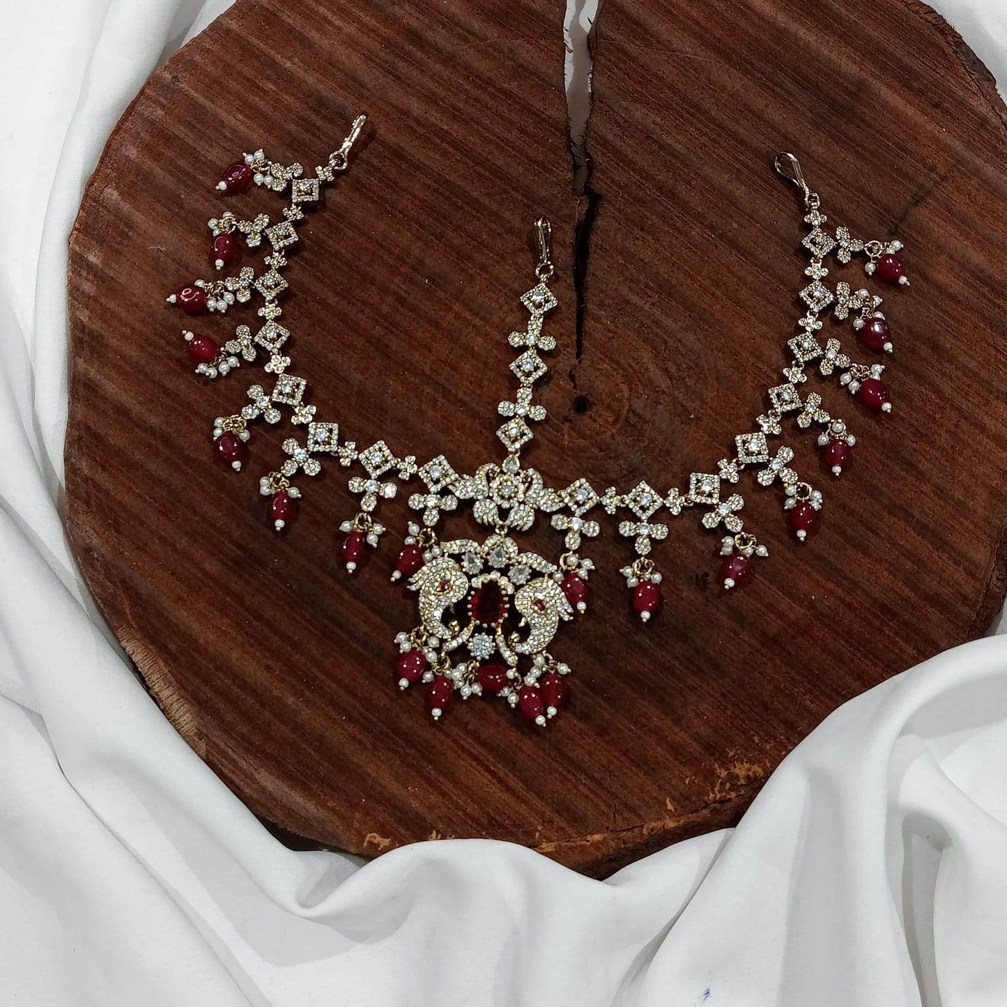 Victorian Polish AD Stones Headset - Nakshatra Jewels