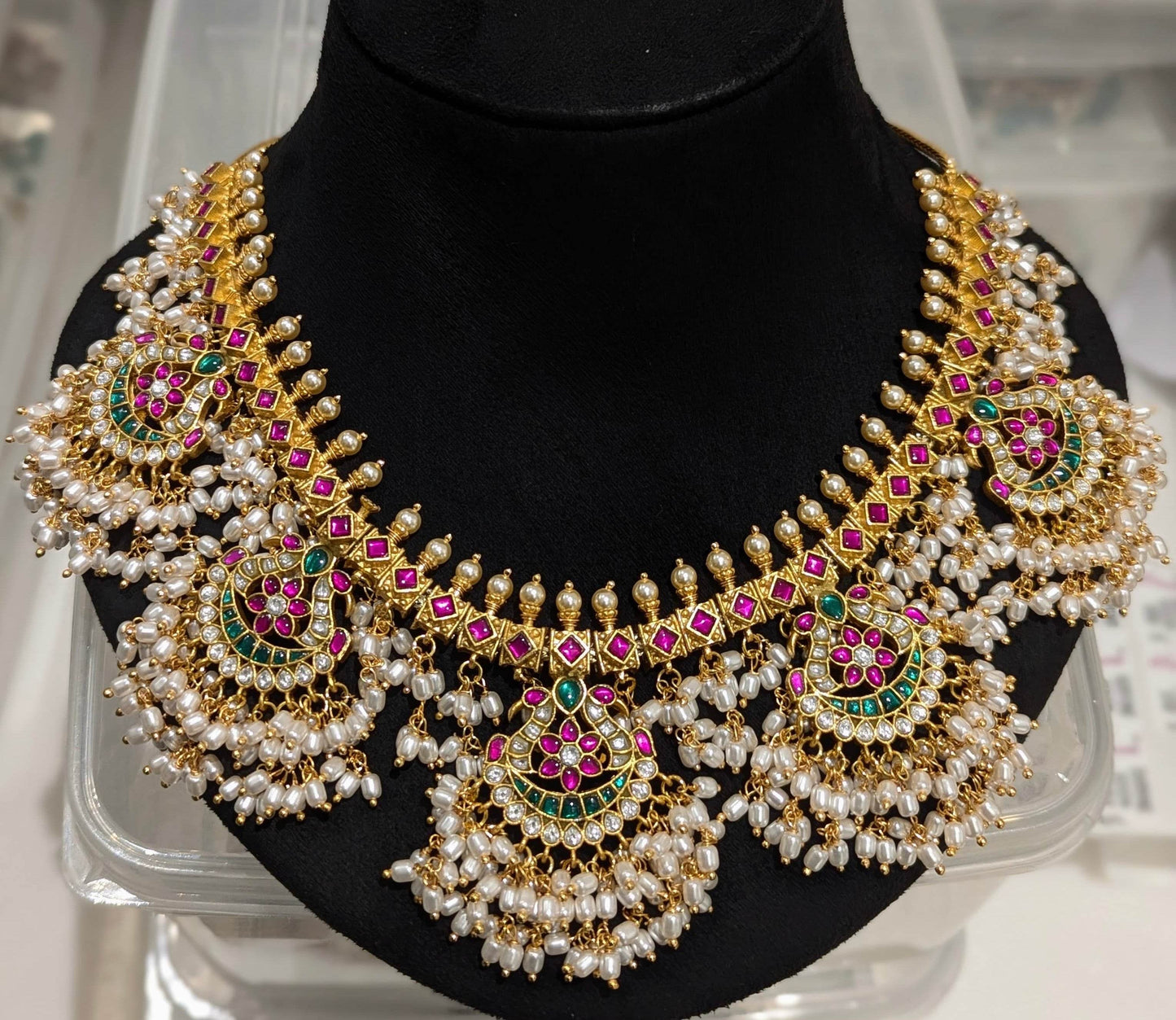 Jaadu Kundan Stones Bridal Guttapusalu Necklace - Nakshatra Jewels