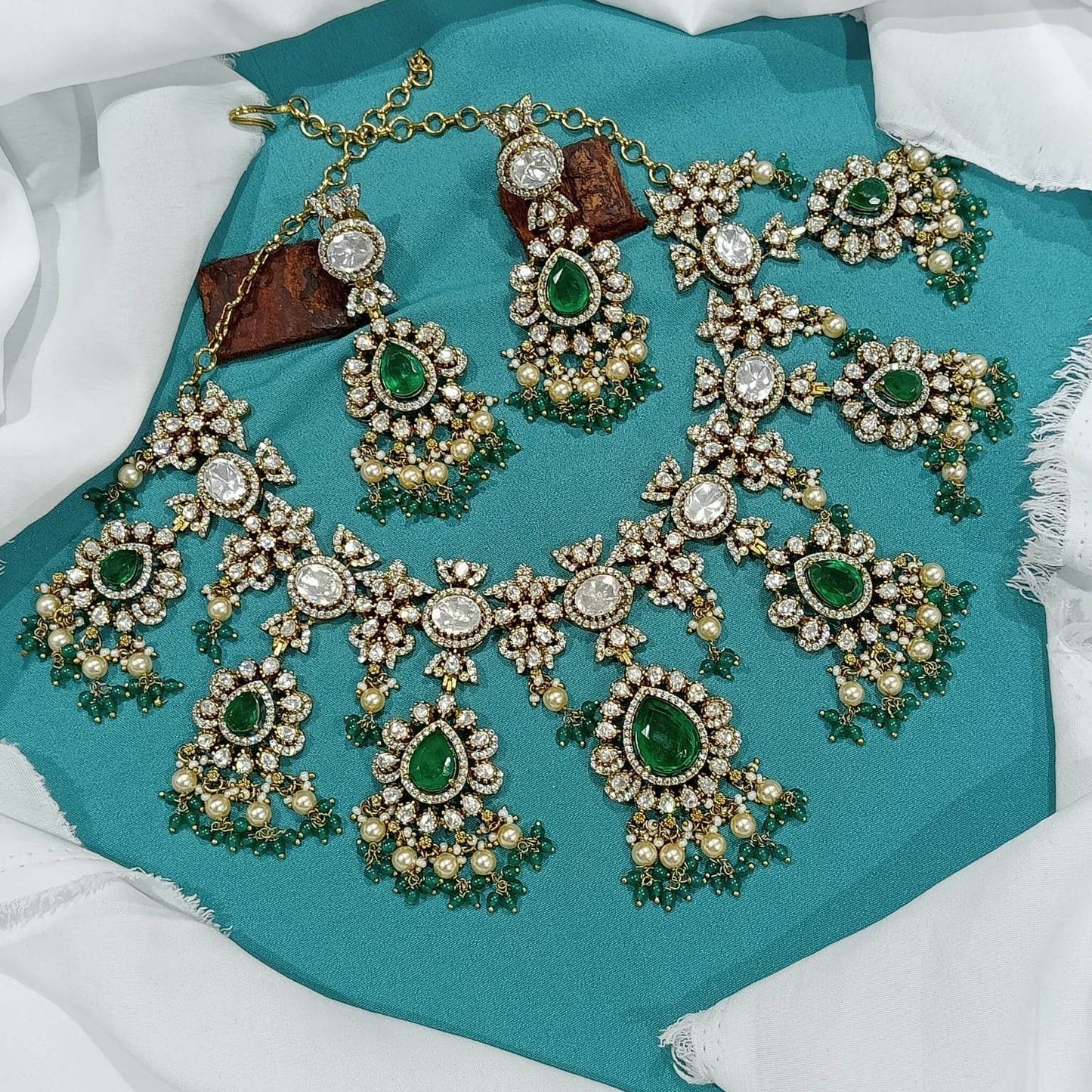 Moissanite Stones Bridal Necklace - Nakshatra Jewels