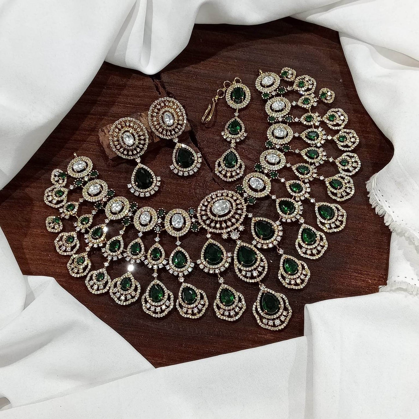 Victorian Polish with AD Stones Necklace - Nakshatra Jewels