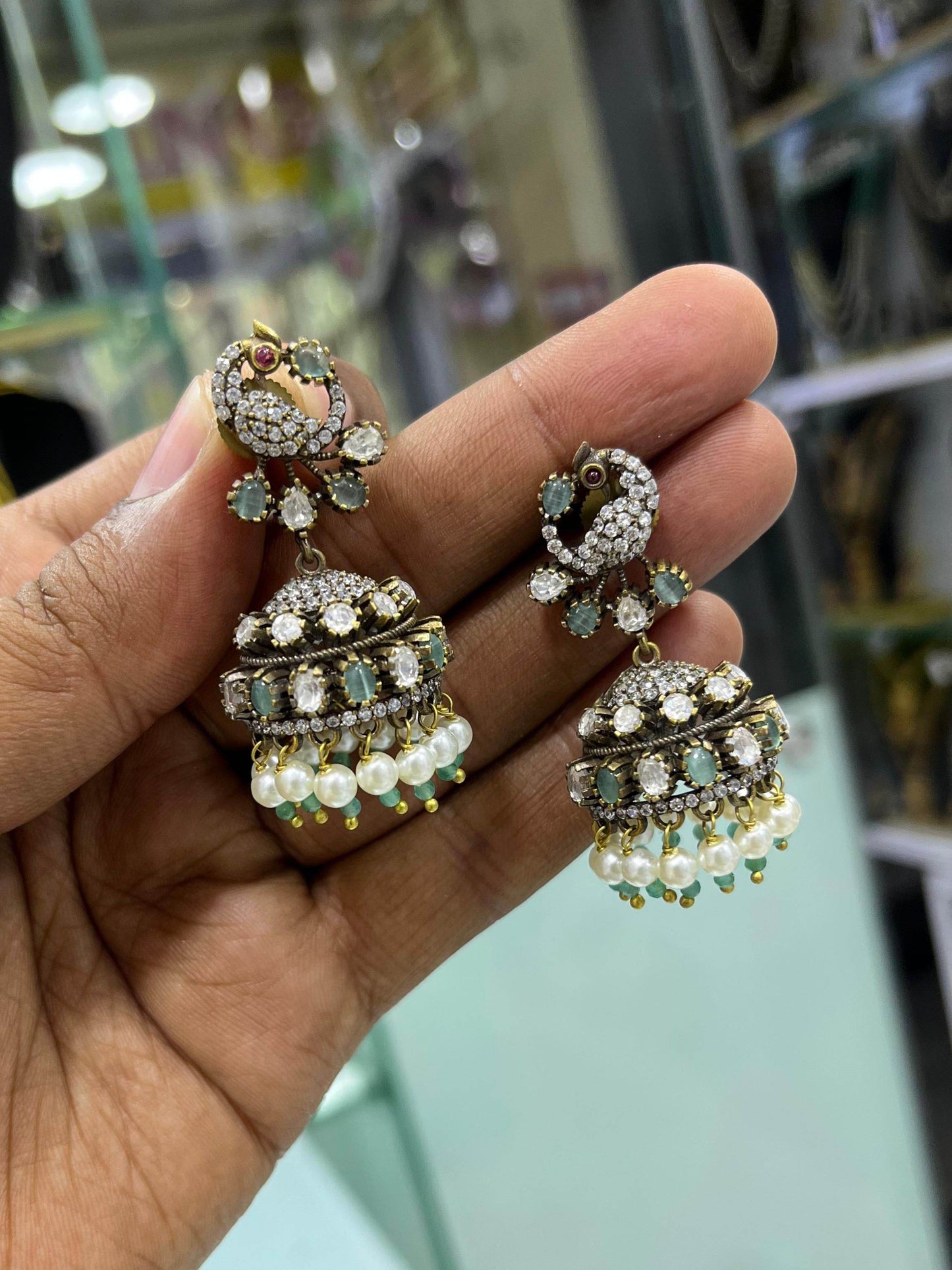 Mossianite Stones Bridal Earrings - Nakshatra Jewels