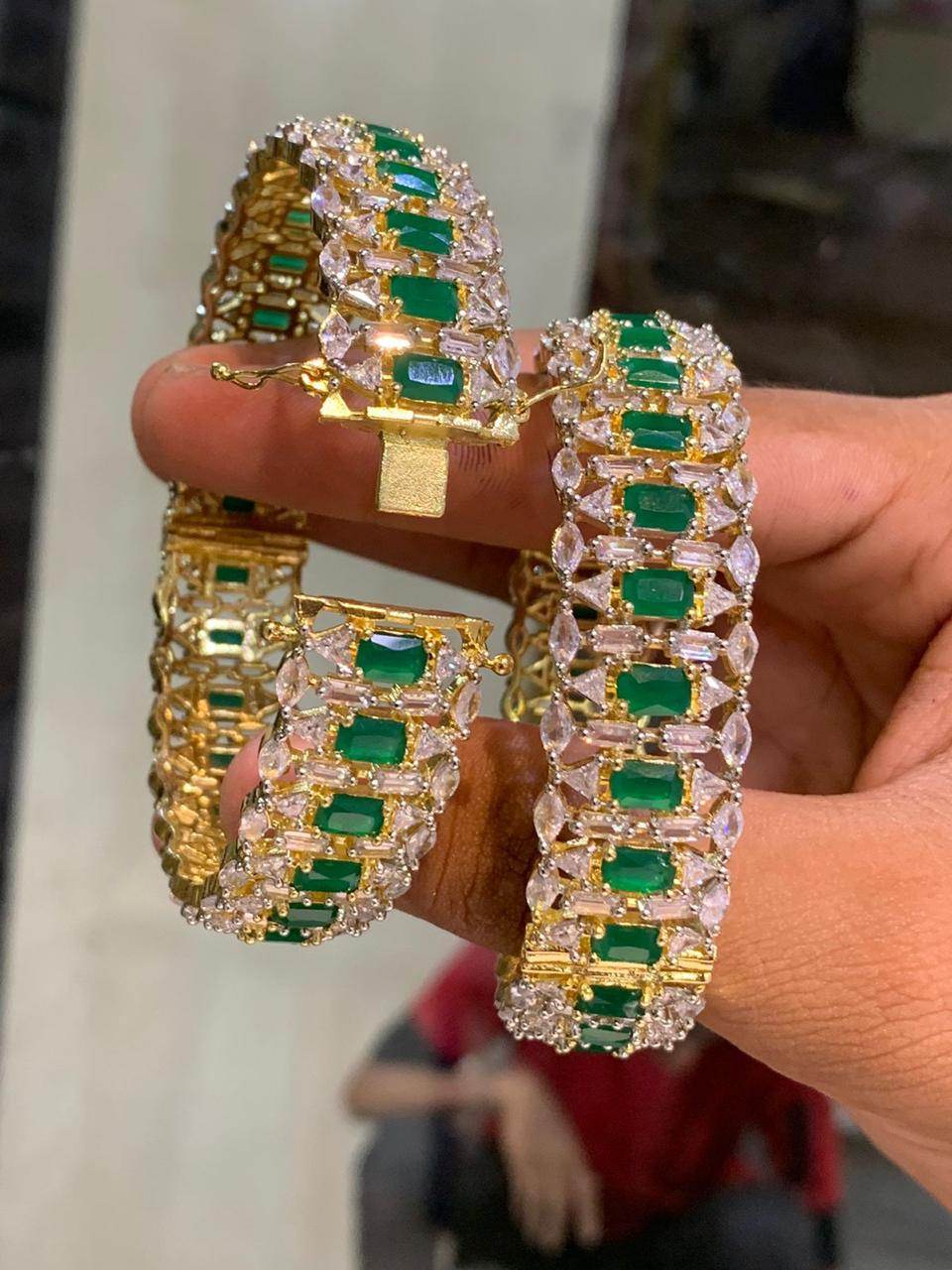 AD Stone Bangles - Nakshatra Jewels
