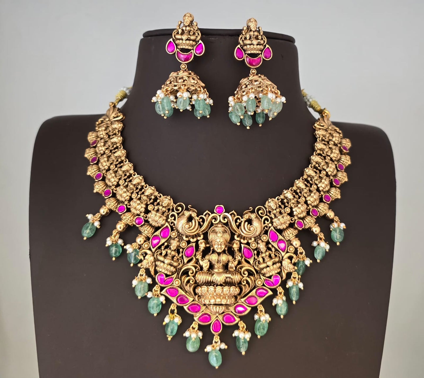 Nakshi Work with Kundan Stones Bridal Necklace