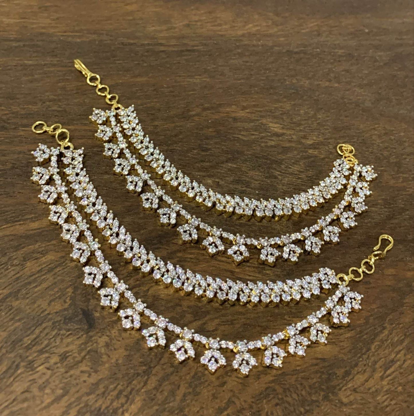 AD Stones Ear Chains - Nakshatra Jewels