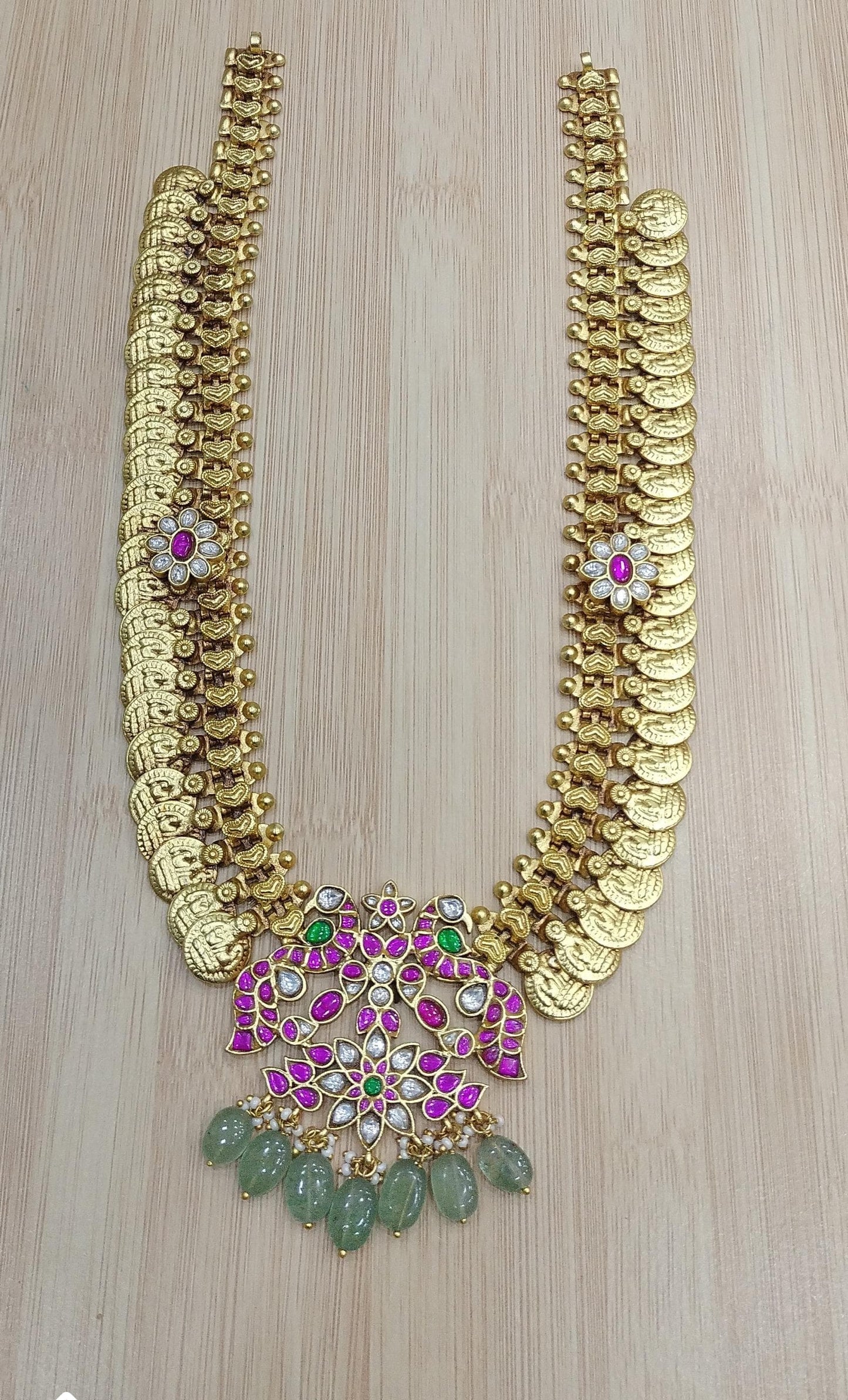 Premium Kaasu Mala With Jaadu Kundan Stones Pendent