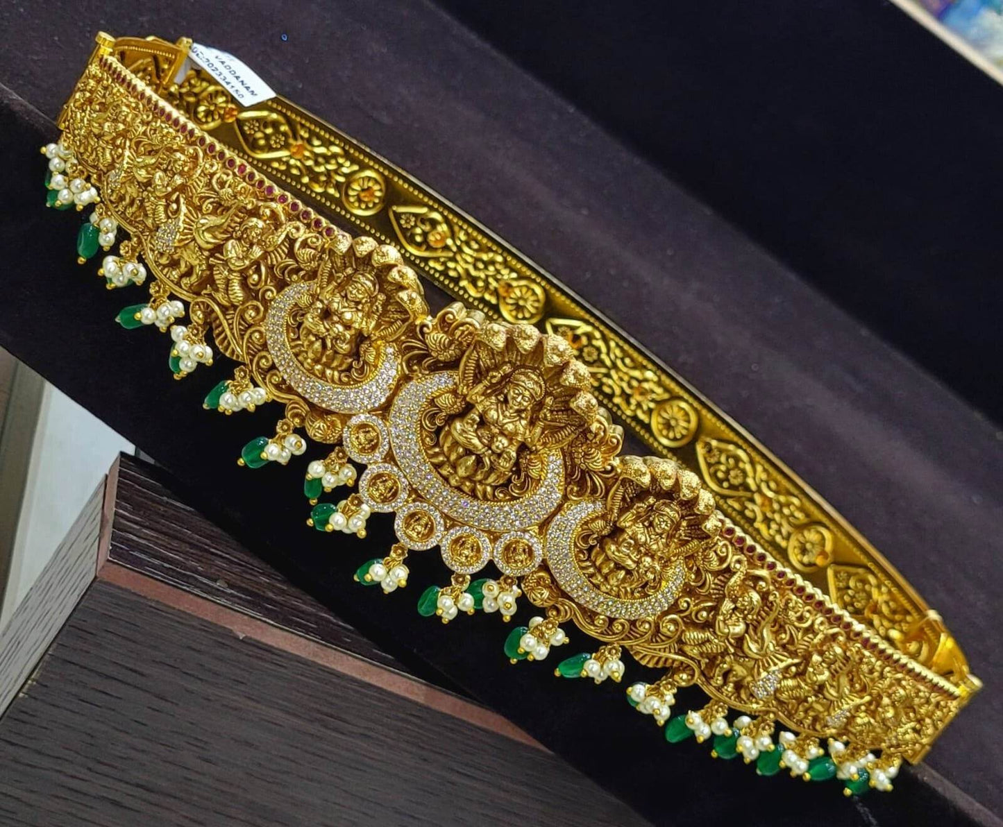 Nakshi Work with AD Stones Bridal Hip Belt (Gold Replica) - Nakshatra Jewels