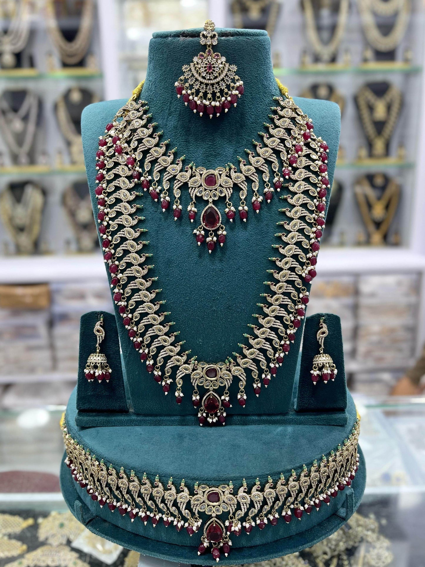 Victorian Polish AD Stones Bridal Set - Nakshatra Jewels
