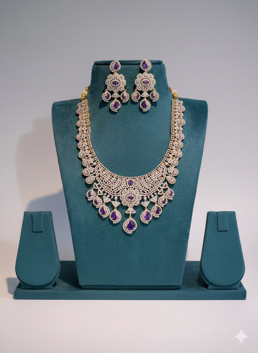 American Diamond Stones Bridal Necklace