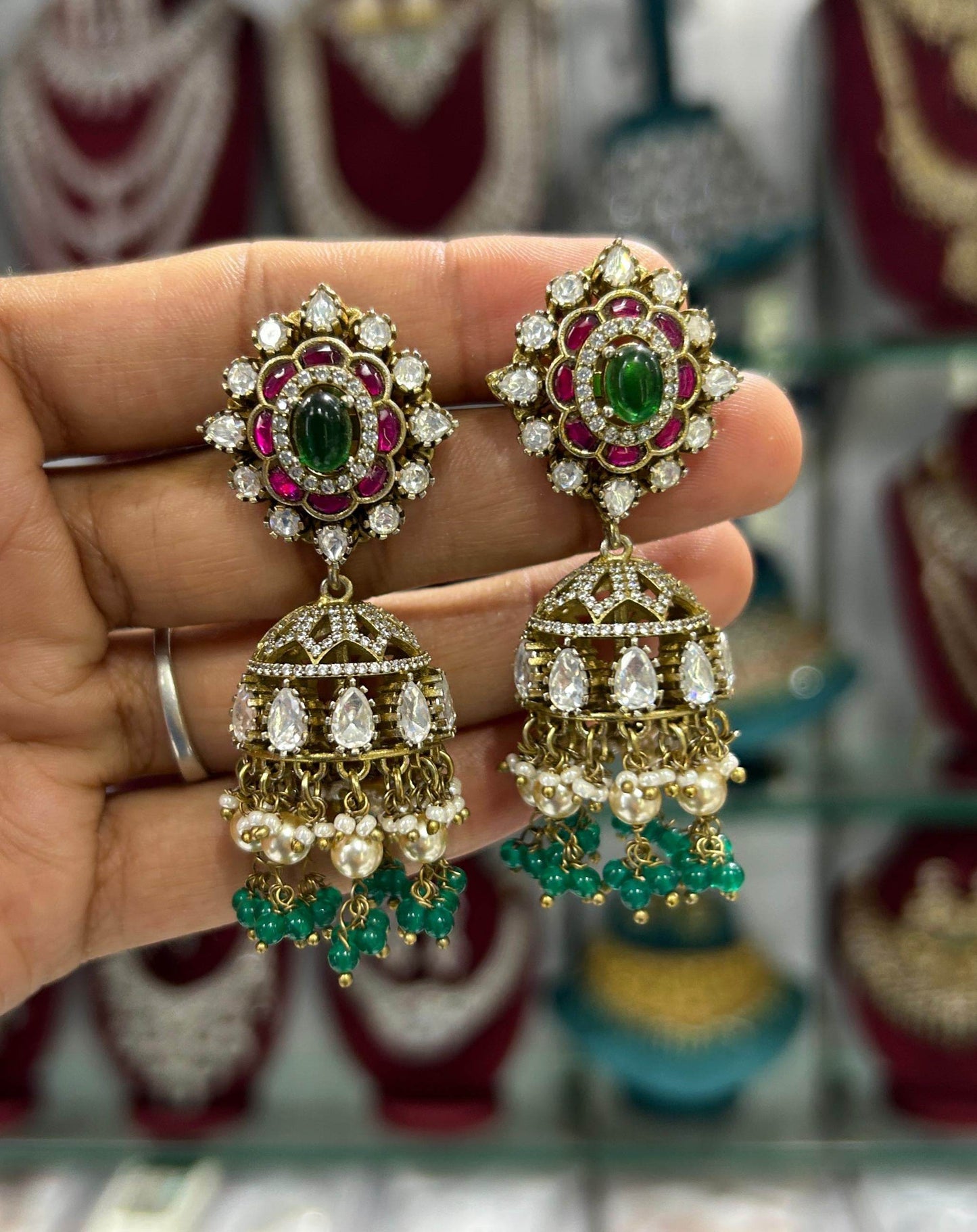 Mossianite Stones Bridal Earrings - Nakshatra Jewels