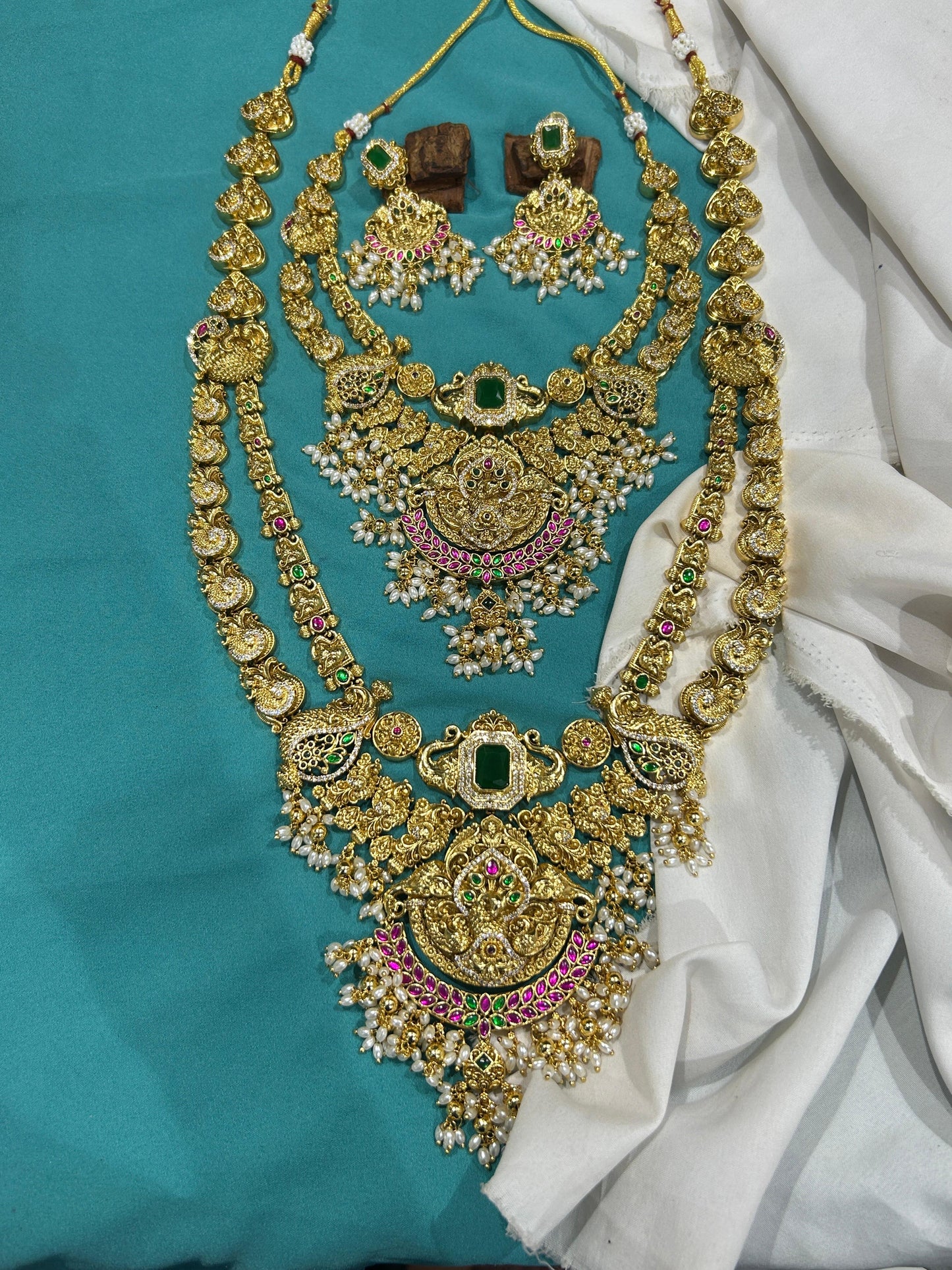 Nakshi Work with AD Stones Bridal Combo Set