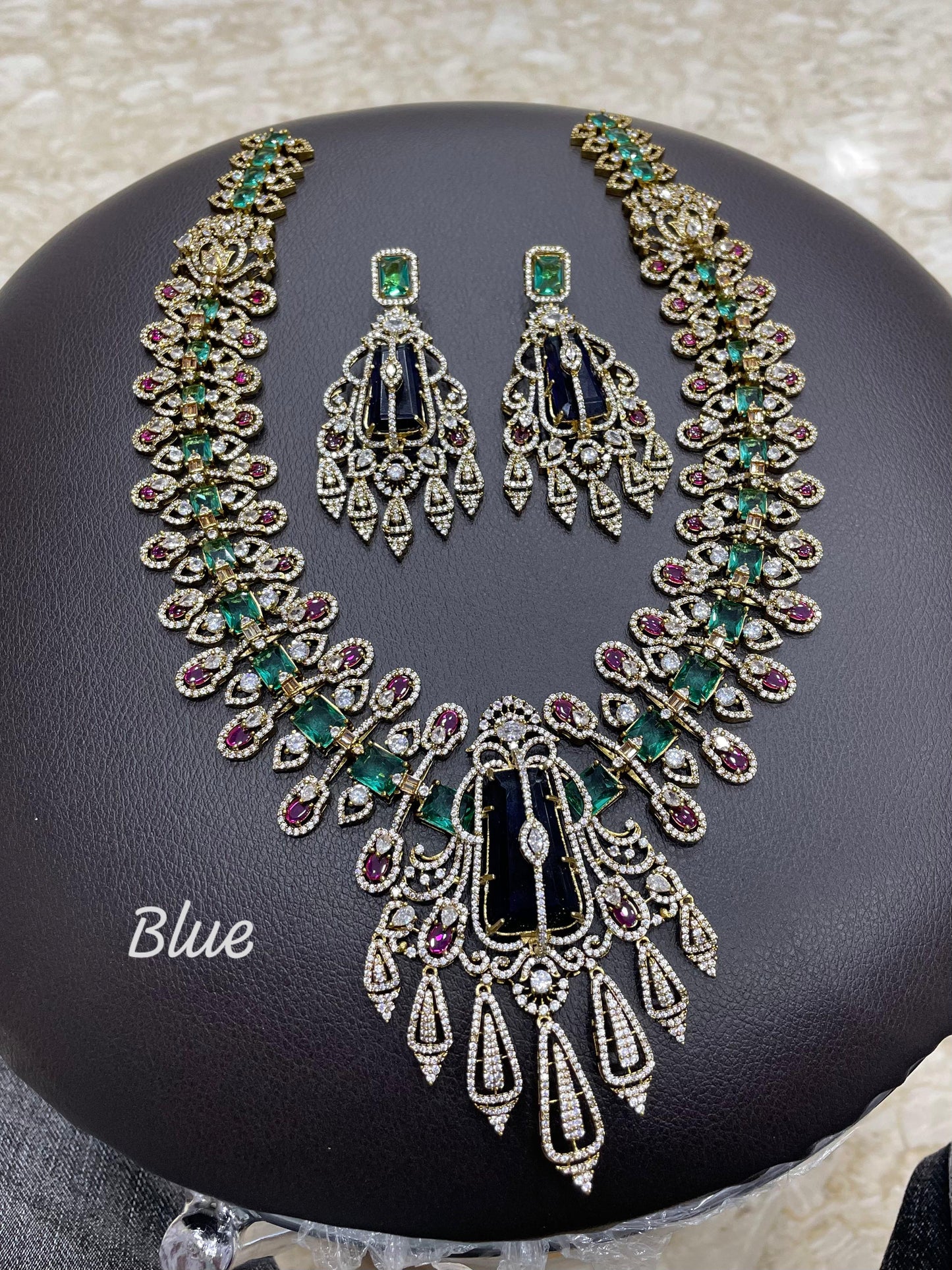 Victorian Polish with AD Stones Bridal Haram