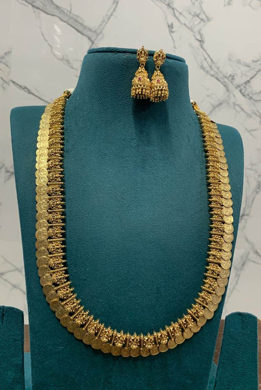 Premium Matt Finished Lakshmi Kasu Mala - Nakshatra Jewels