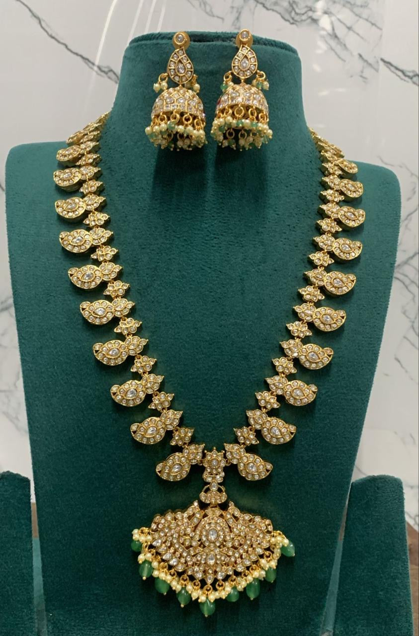 Nagasi Work with Kempu Stones Two Sided Haram