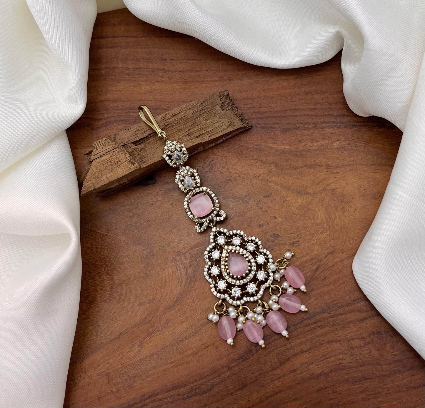 Victorian Polish AD Stones Tikka - Nakshatra Jewels