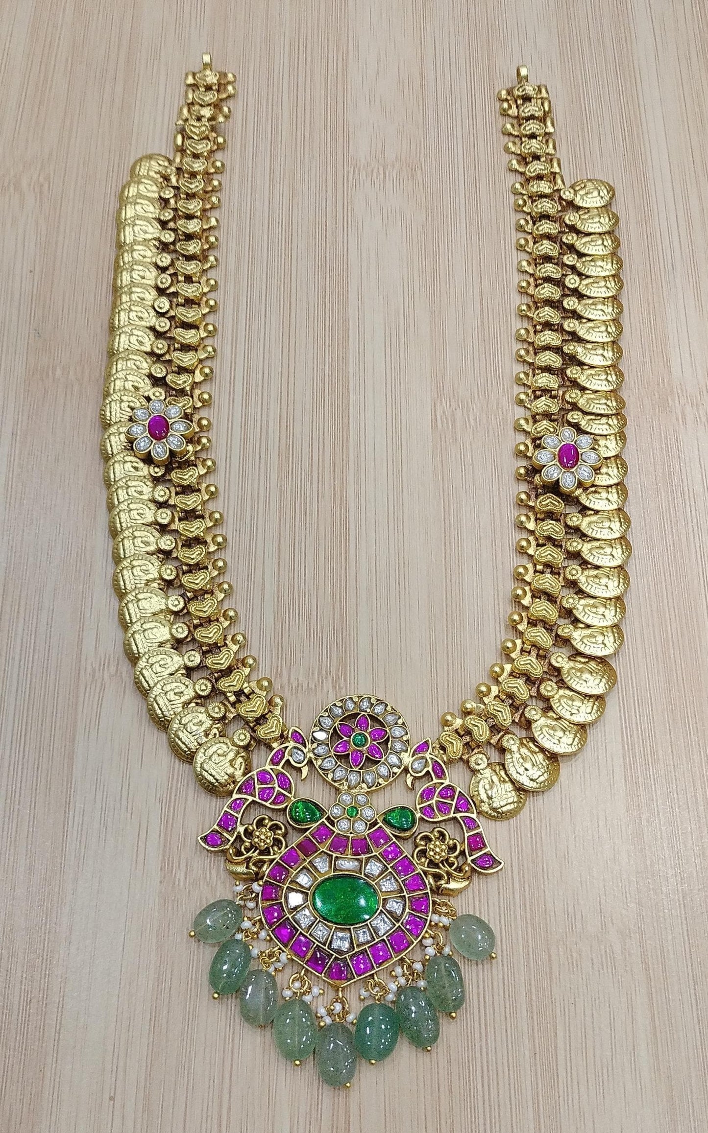 Premium Kaasu Mala With Jaadu Kundan Stones Pendent