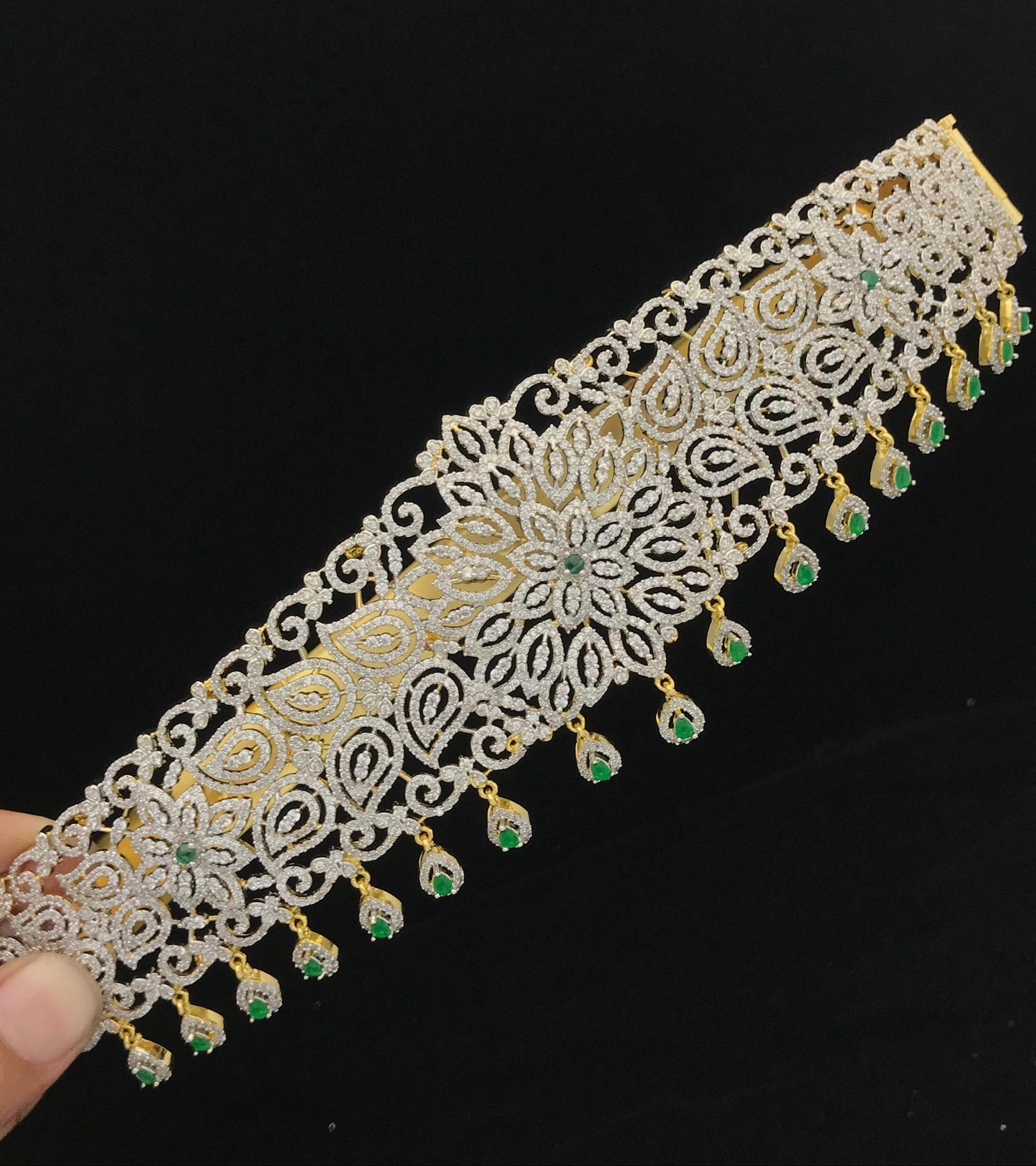 American Diamond Stones Bridal Hip Belt - Nakshatra Jewels
