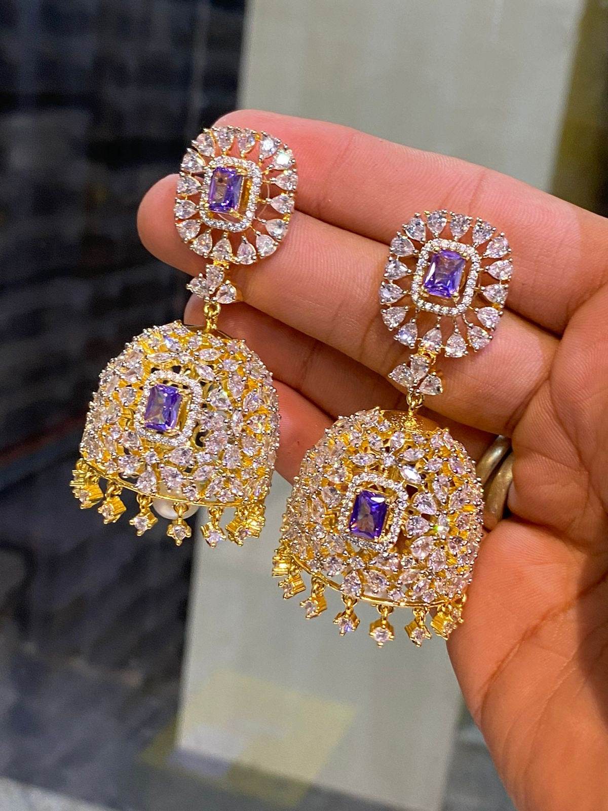 Premium AD Stone Earrings - Nakshatra Jewels