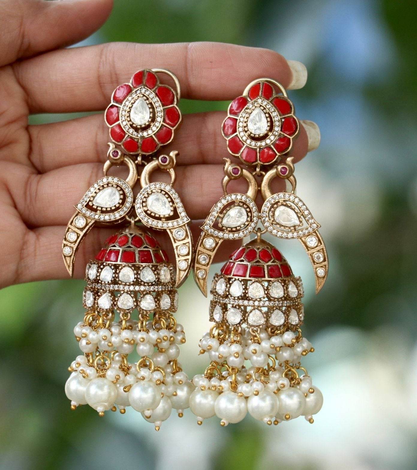 Mossianite Stones Bridal Earrings - Nakshatra Jewels