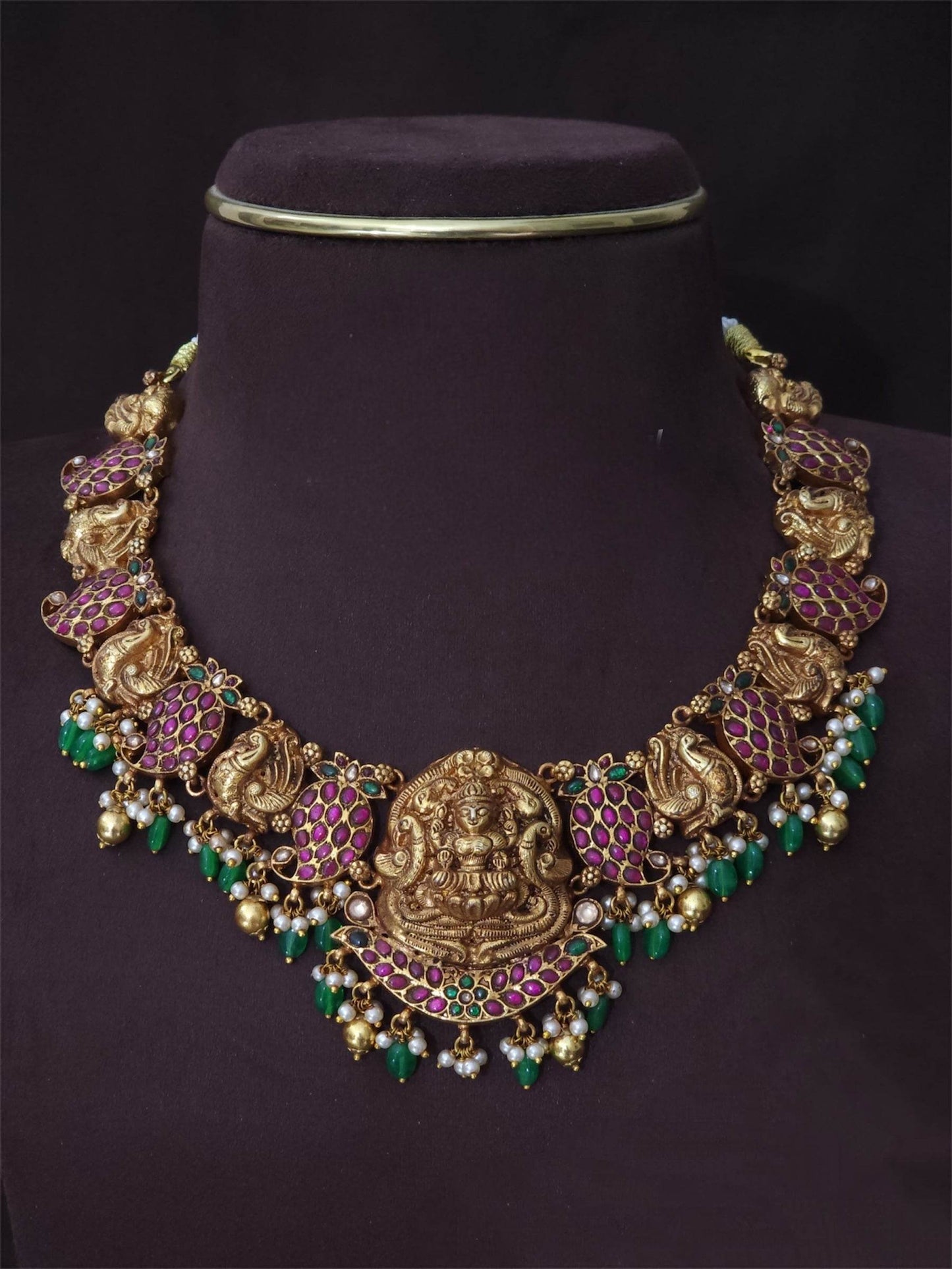 Nakshi Work with Jaadu Kundan Stones Bridal Necklace - Nakshatra Jewels