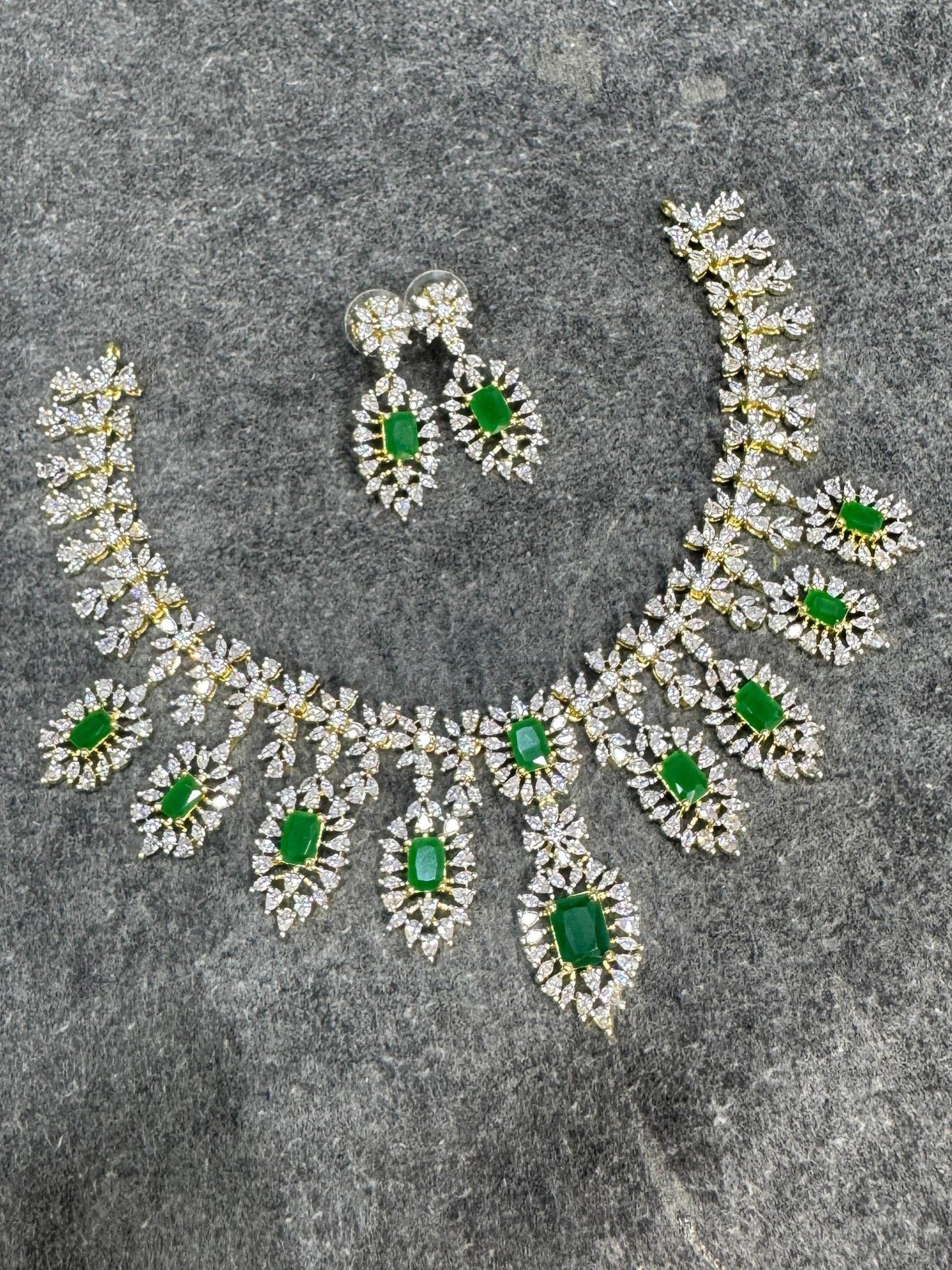 American Diamond Stones Bridal Neck set - Nakshatra Jewels