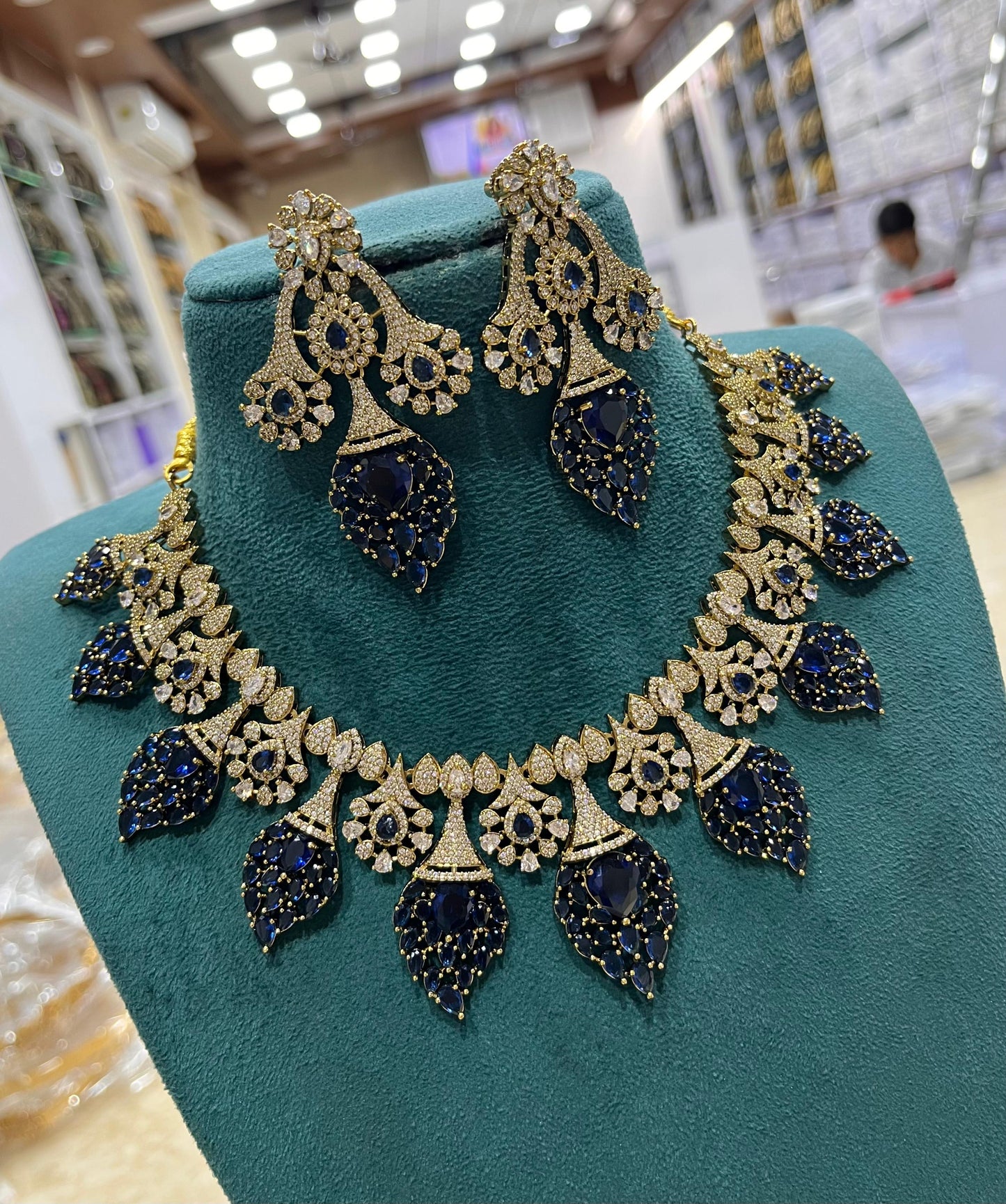 Victorian Polish with AD Stone Bridal Necklace