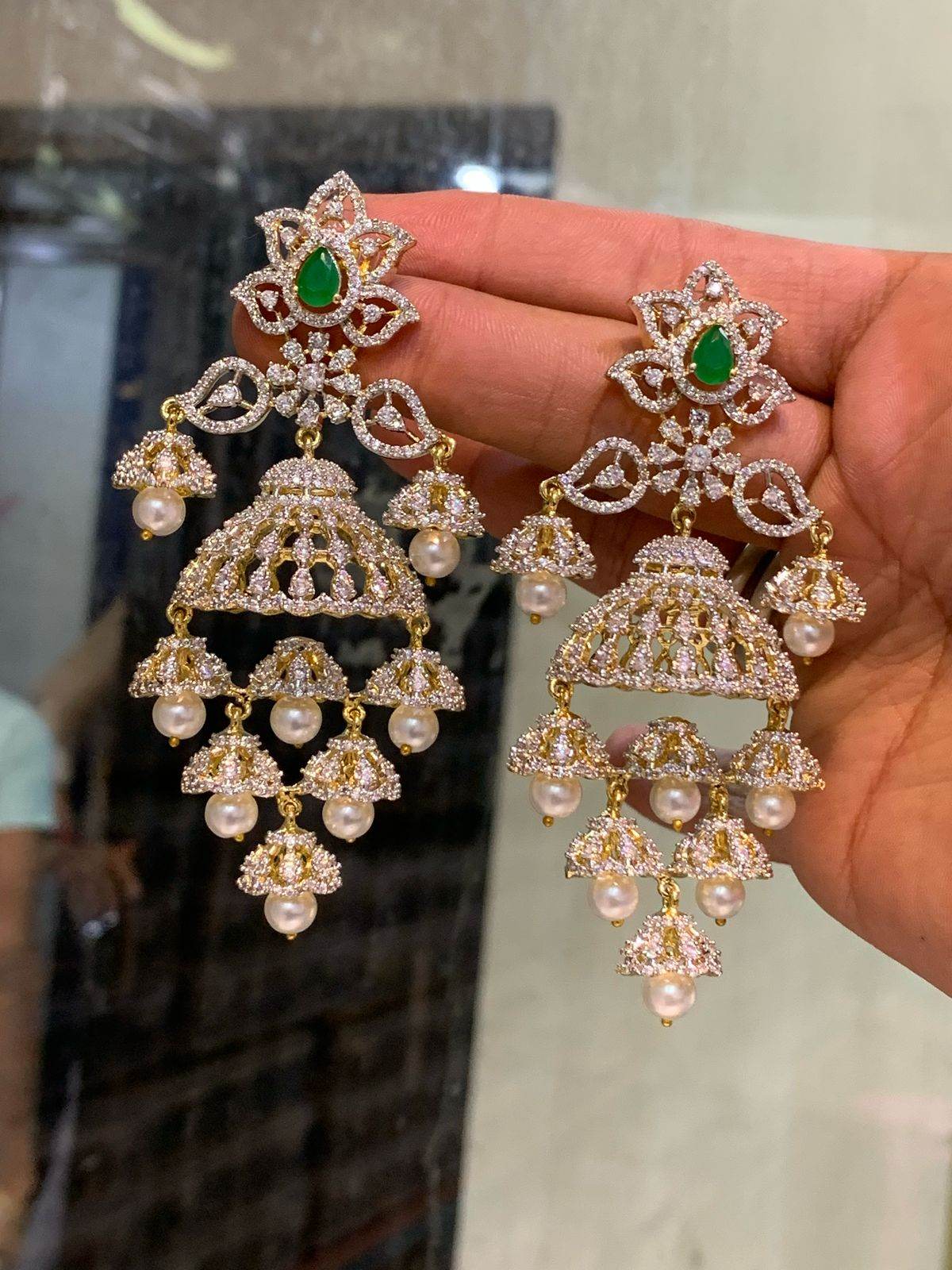 AD Stones Bridal Earrings - Nakshatra Jewels