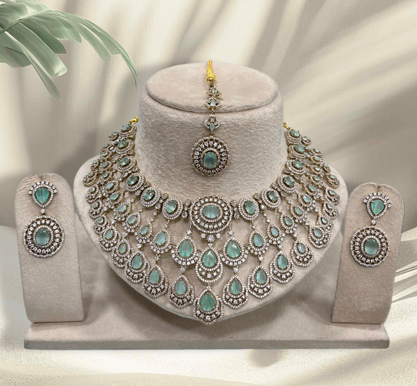 Victorian Polish with AD Stones Necklace