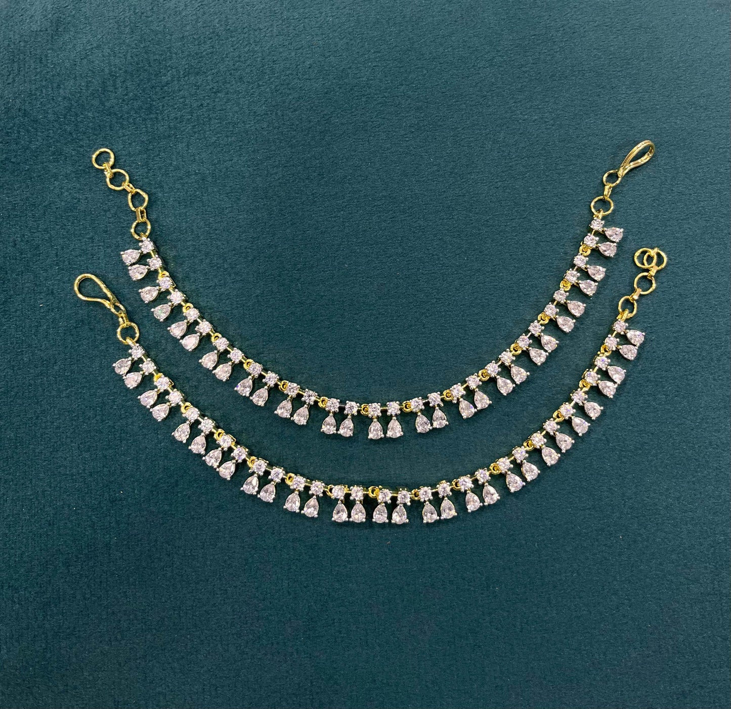 AD Stones Ear Chains - Nakshatra Jewels