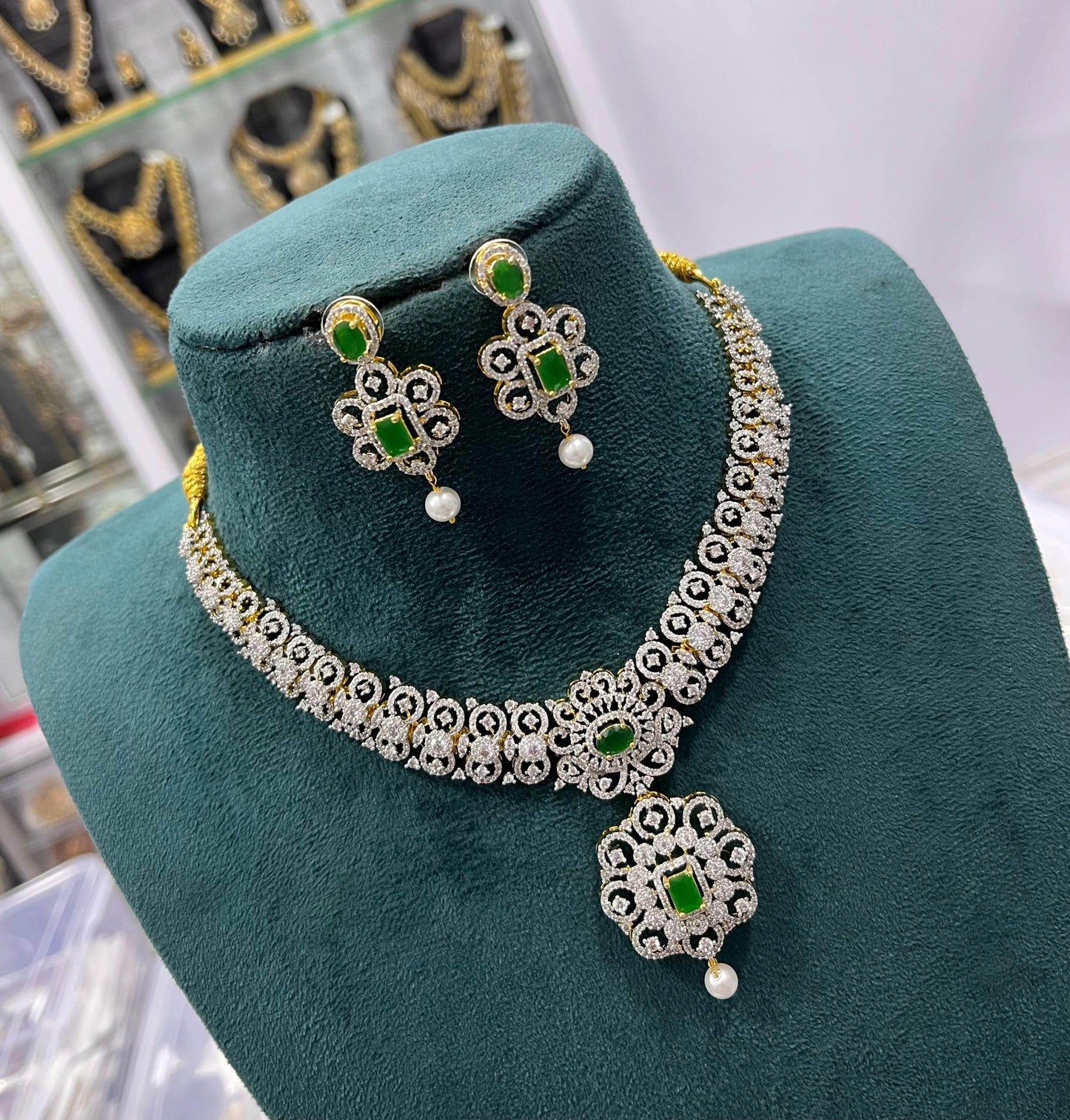 American Diamond Stones Necklace - Nakshatra Jewels