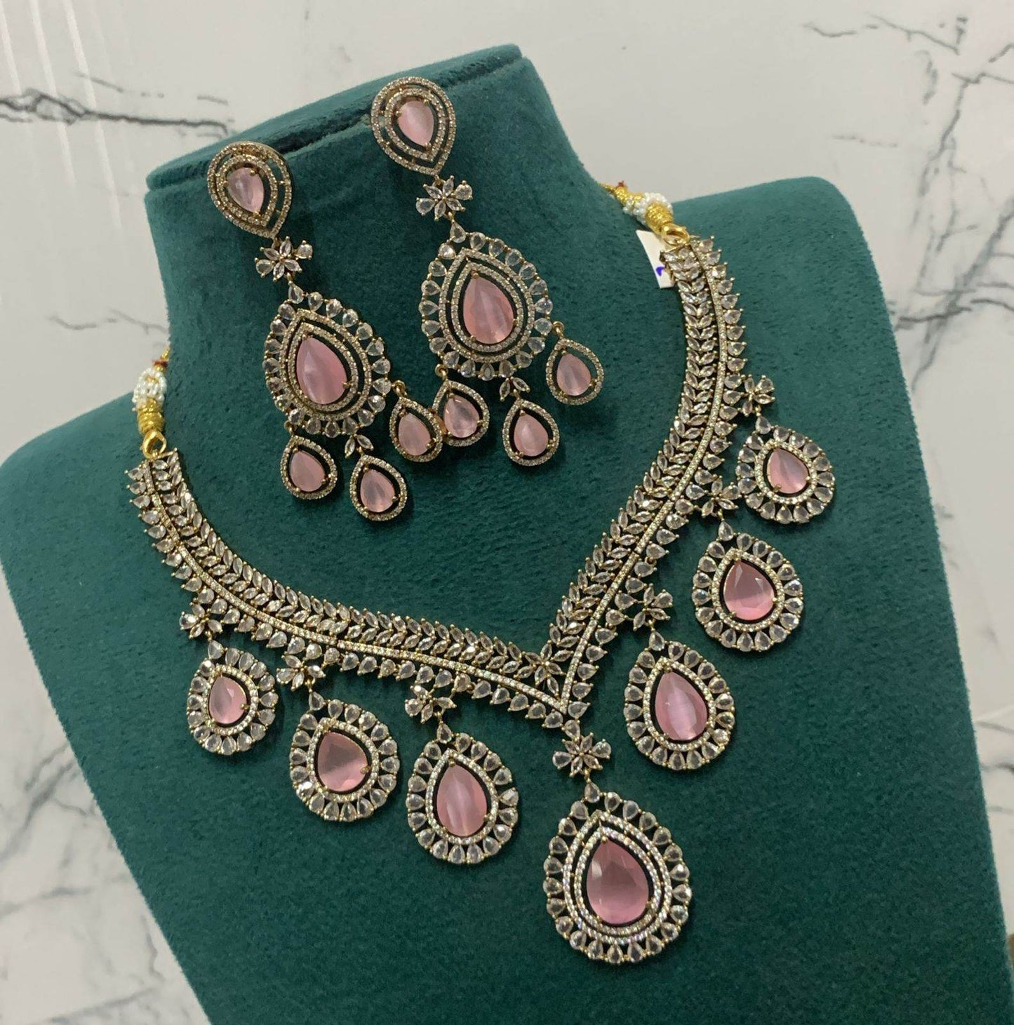 Victorian Polish AD Stones Necklace - Nakshatra Jewels