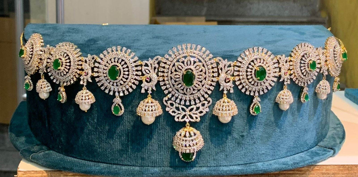 American Diamond Stones Bridal Hip Chain - Nakshatra Jewels