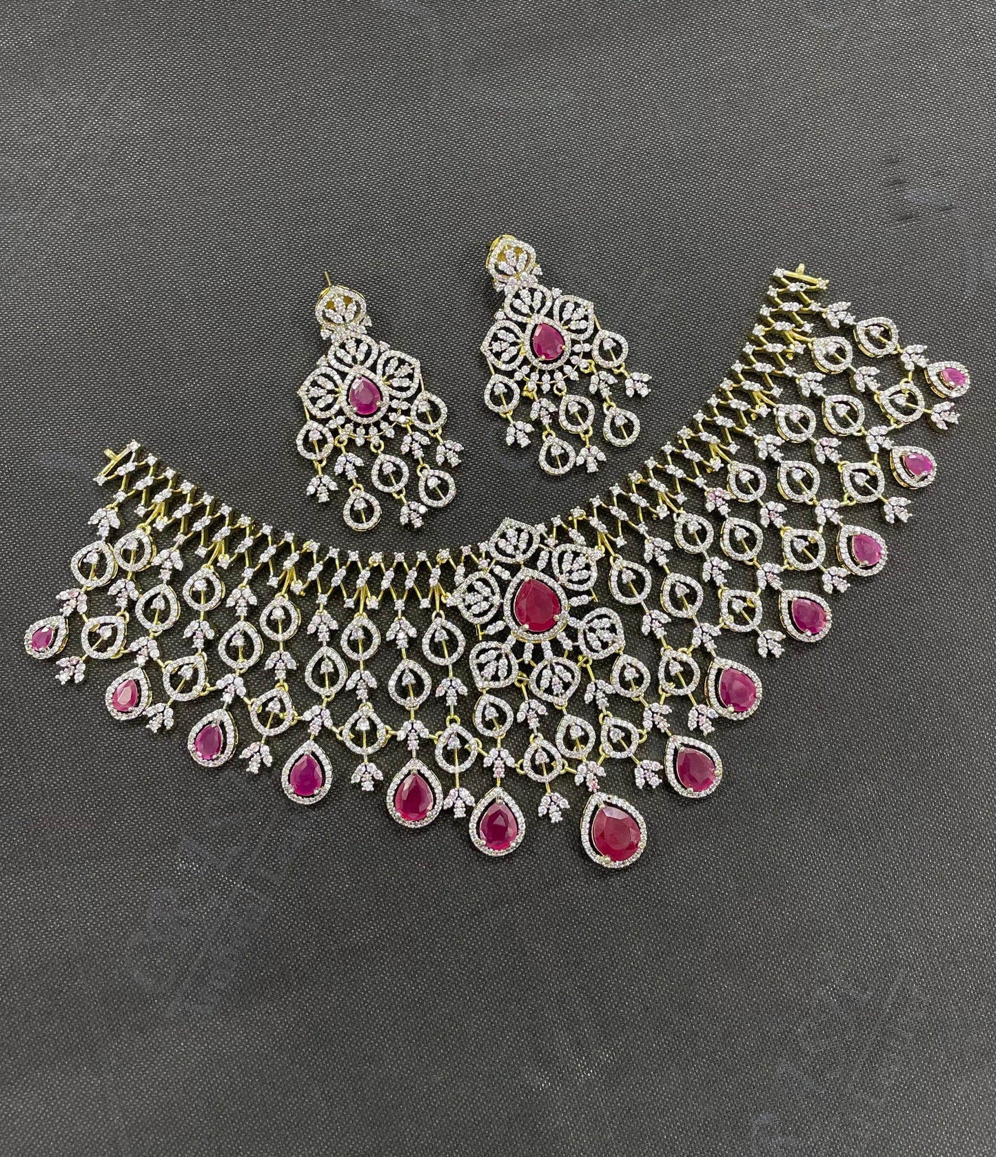 American Diamond Stones Bridal Choker - Nakshatra Jewels