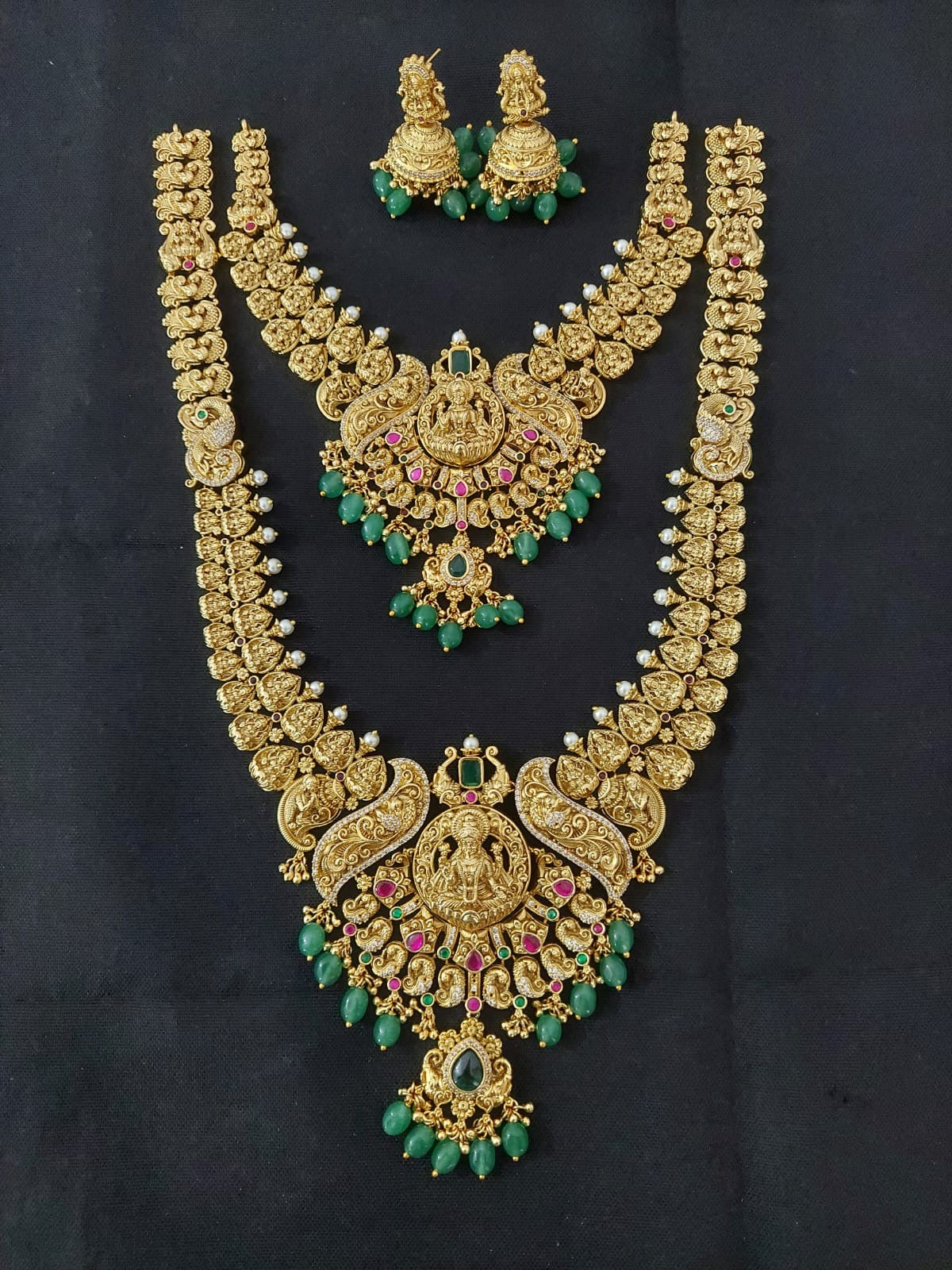 Nakshi Work with Kundan and AD Stones Bridal Combo Set