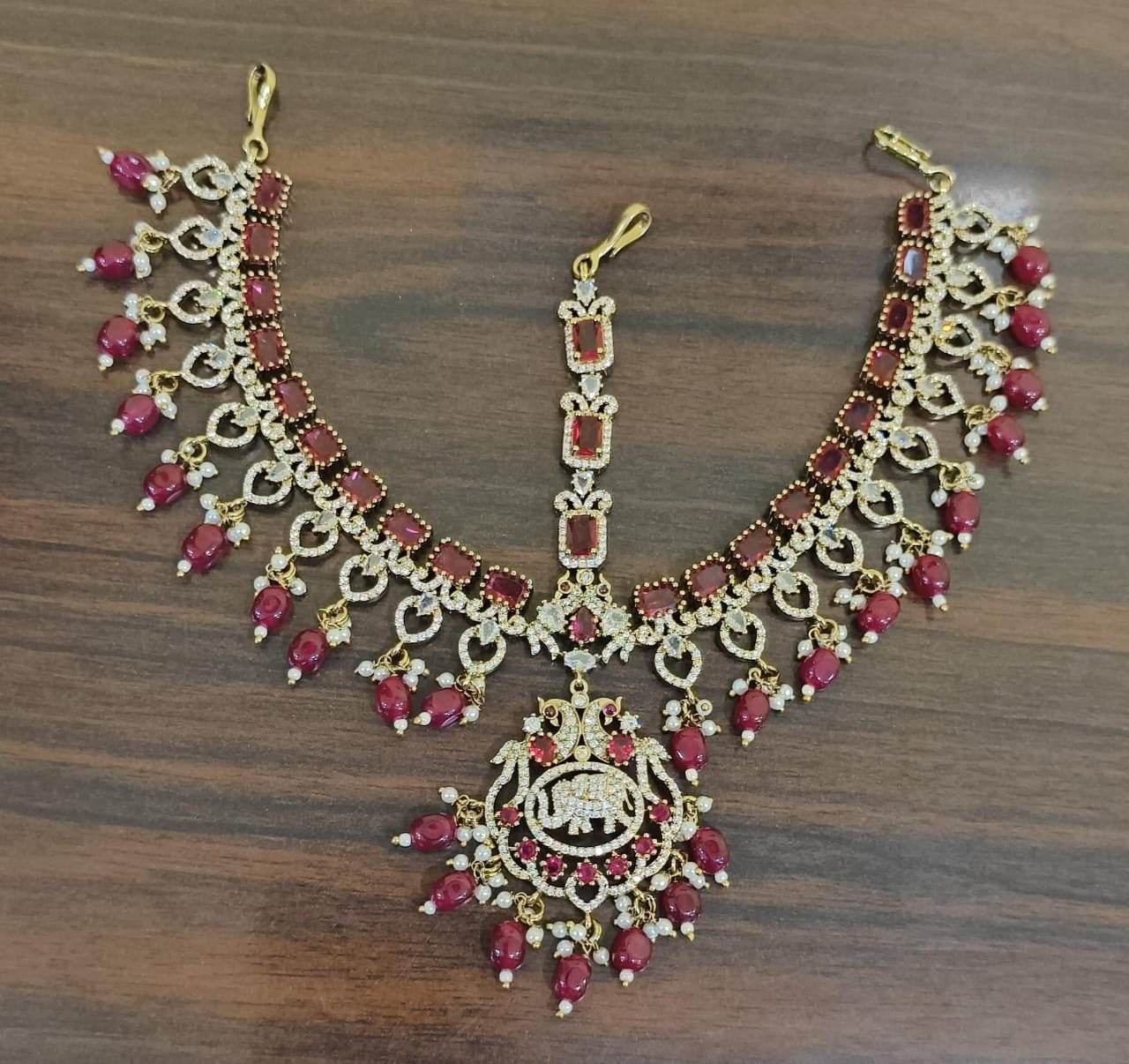Victorian Polish AD Stones Headset - Nakshatra Jewels