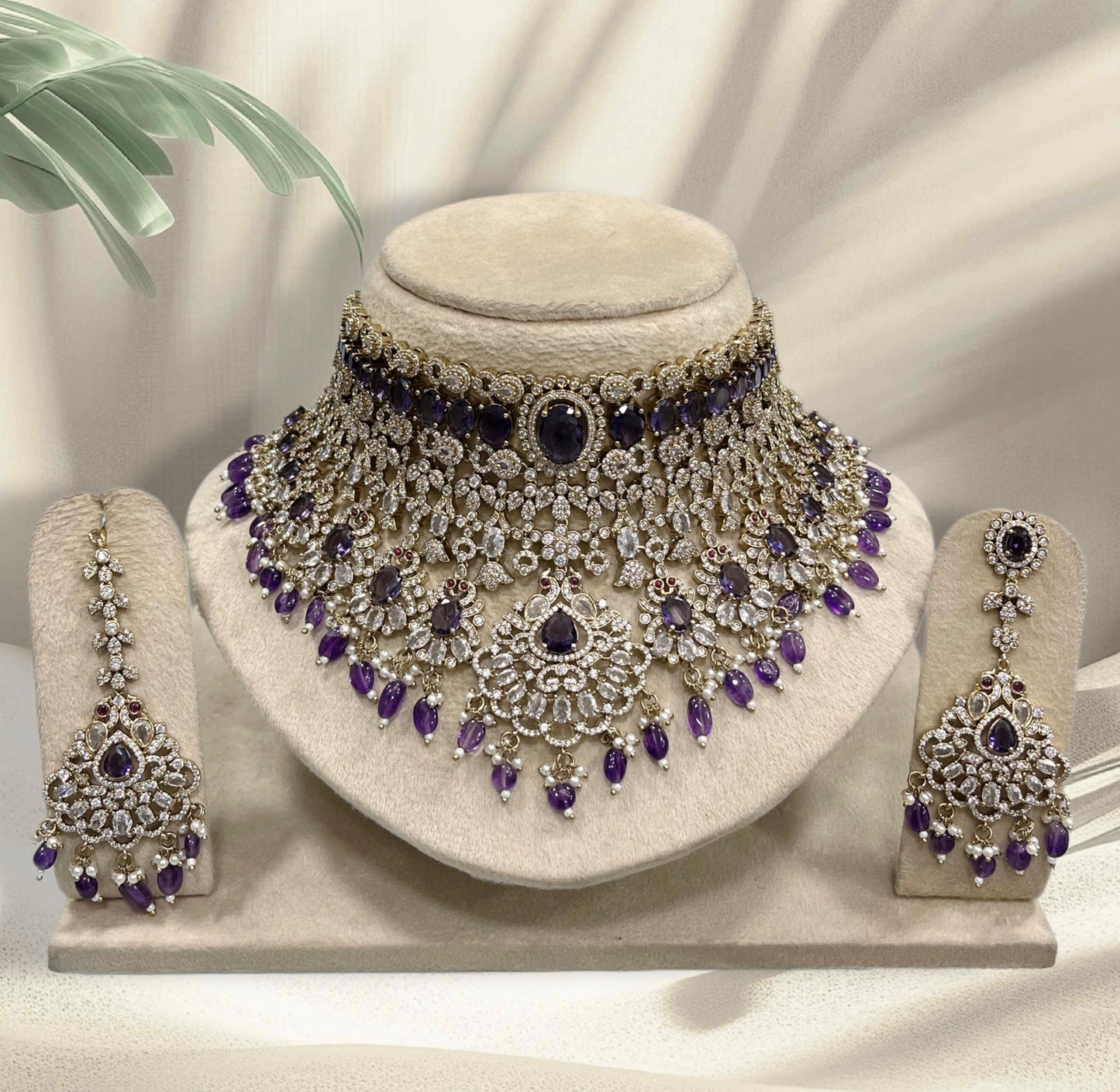 Victorian Polish AD Stones Bridal Choker