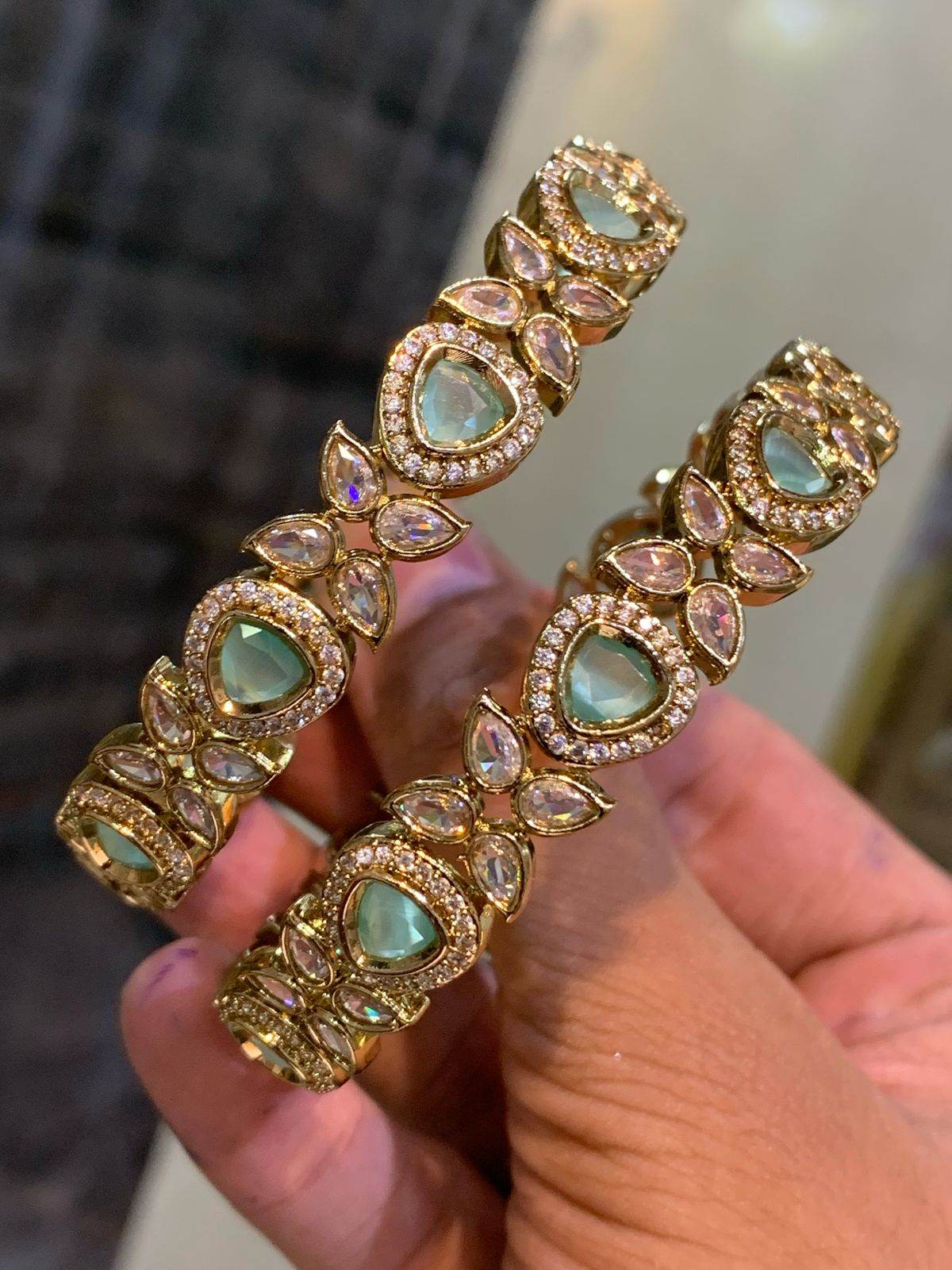 Victorian Polish AD Stone Bangles - Nakshatra Jewels