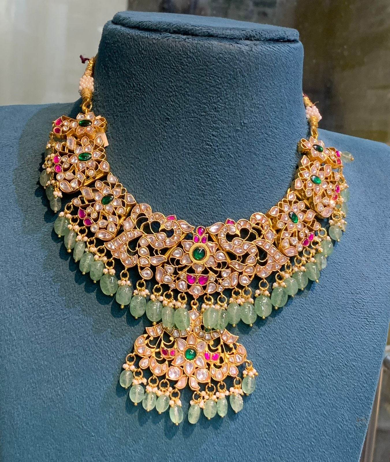 Jadau Kundan Stones Bridal Necklace - Nakshatra Jewels