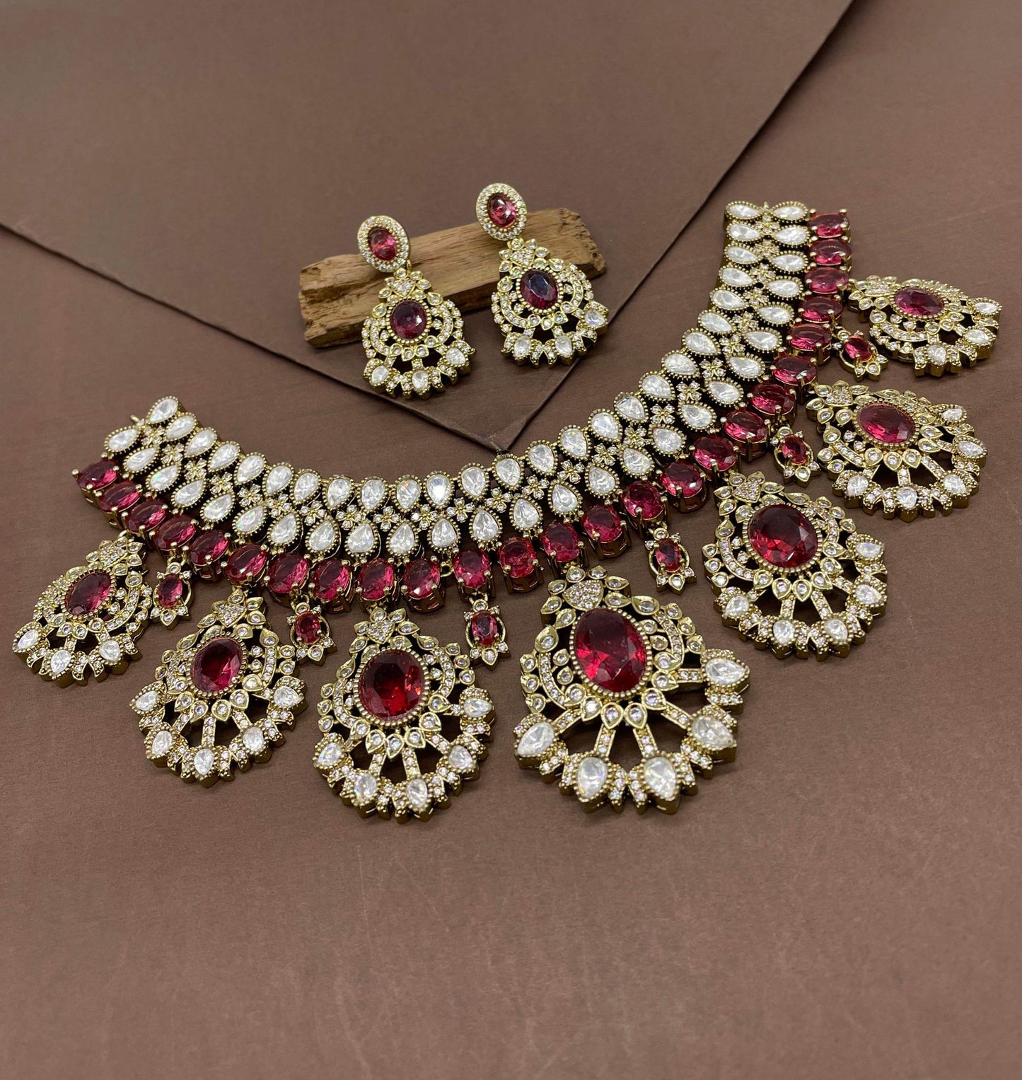Mossanite with AD Stones Bridal Choker - Nakshatra Jewels