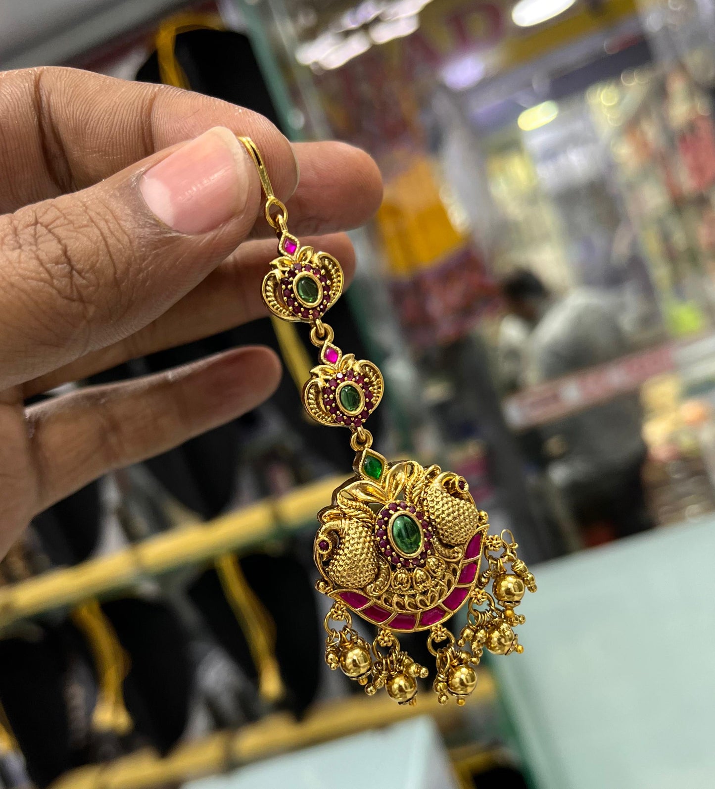 Nagasi work with Kundan Stones Tikka