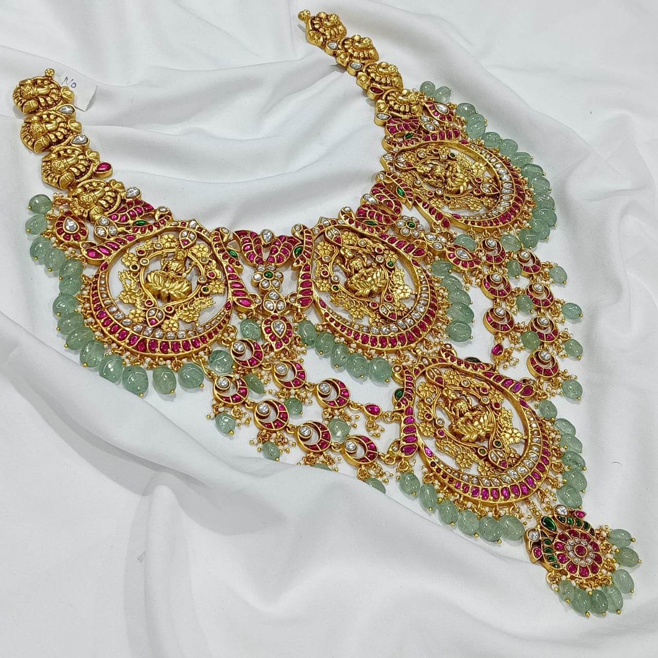 Jadau Kundan Stones Bridal Haram - Nakshatra Jewels