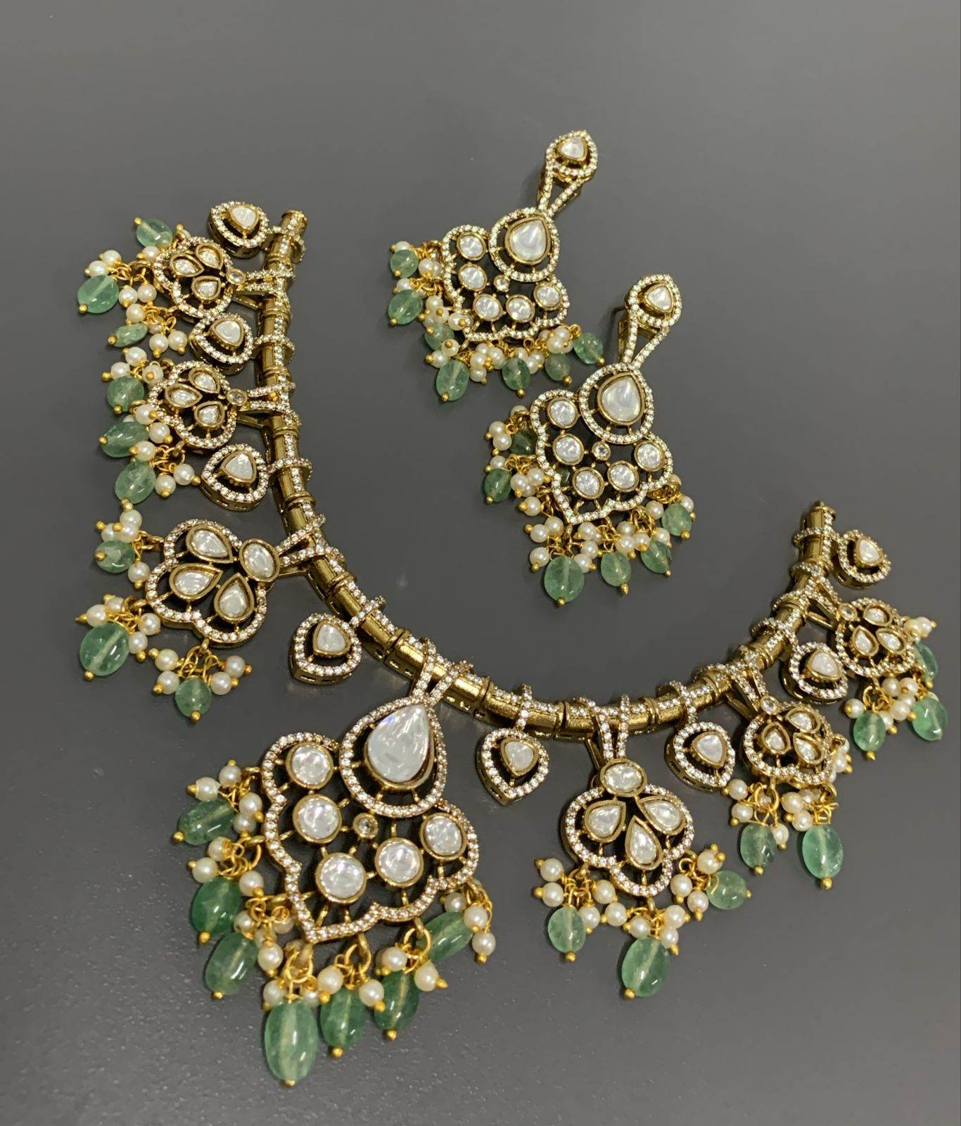 Mossanite Stones Bridal Necklace - Nakshatra Jewels