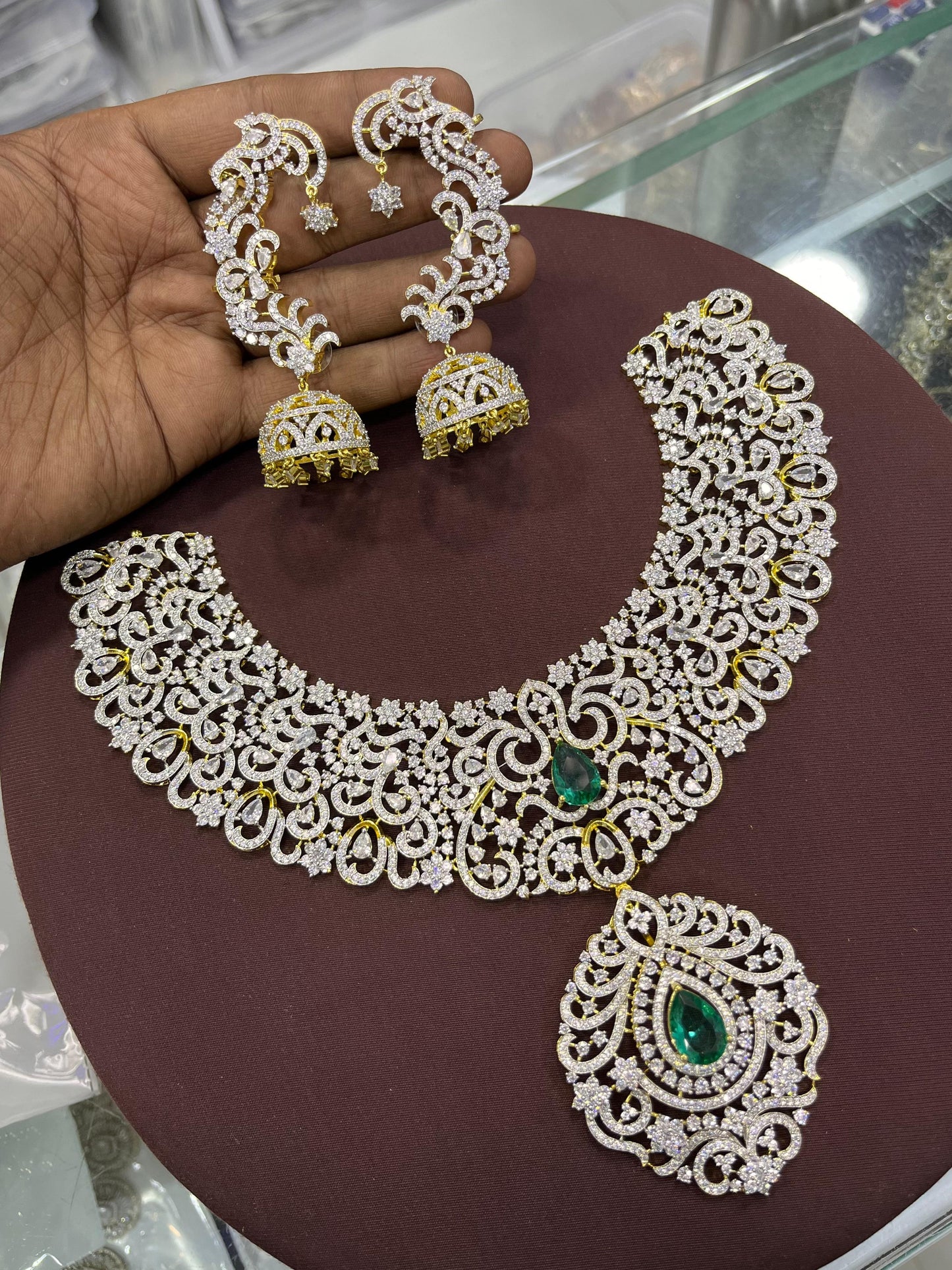 American Diamond Stones Bridal Necklace