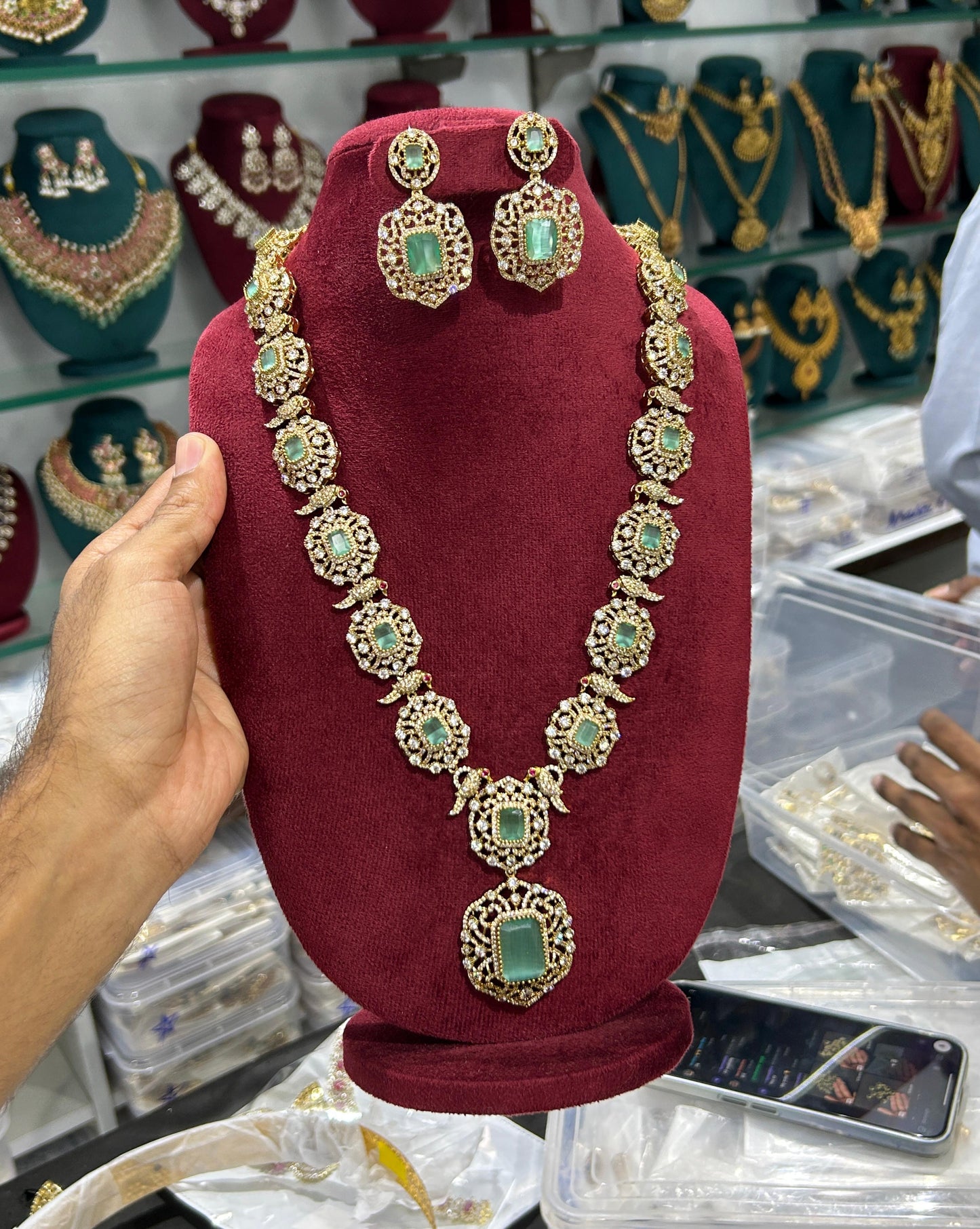 Victorian Polish with AD Stones Bridal Haram