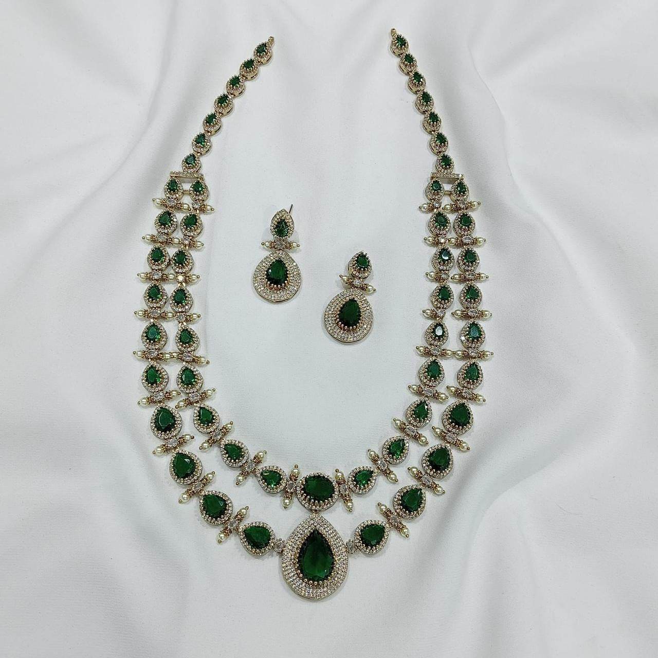 Victorian Polish with AD Stones Haram - Nakshatra Jewels