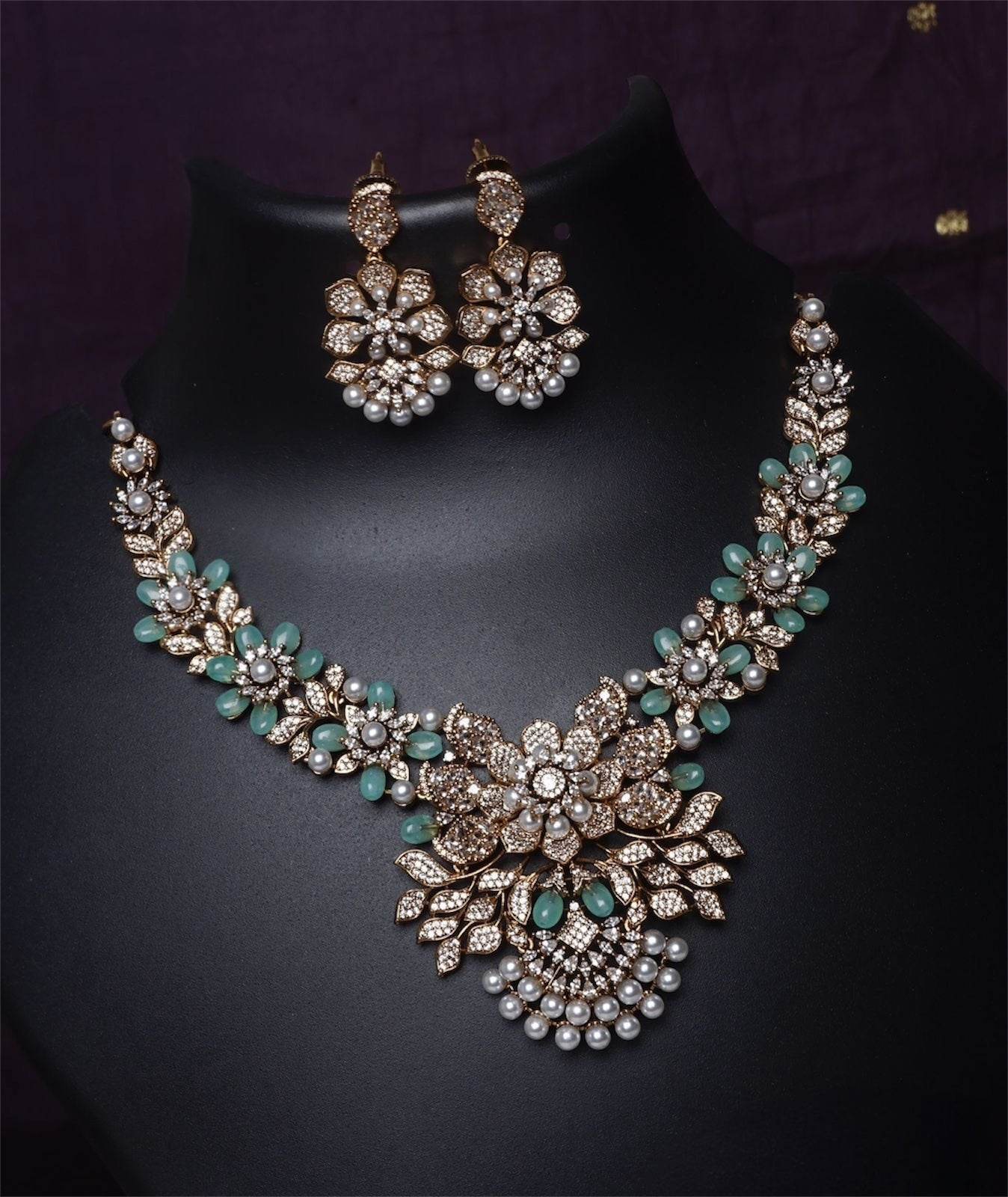 Victorian Polish AD Stones Necklace