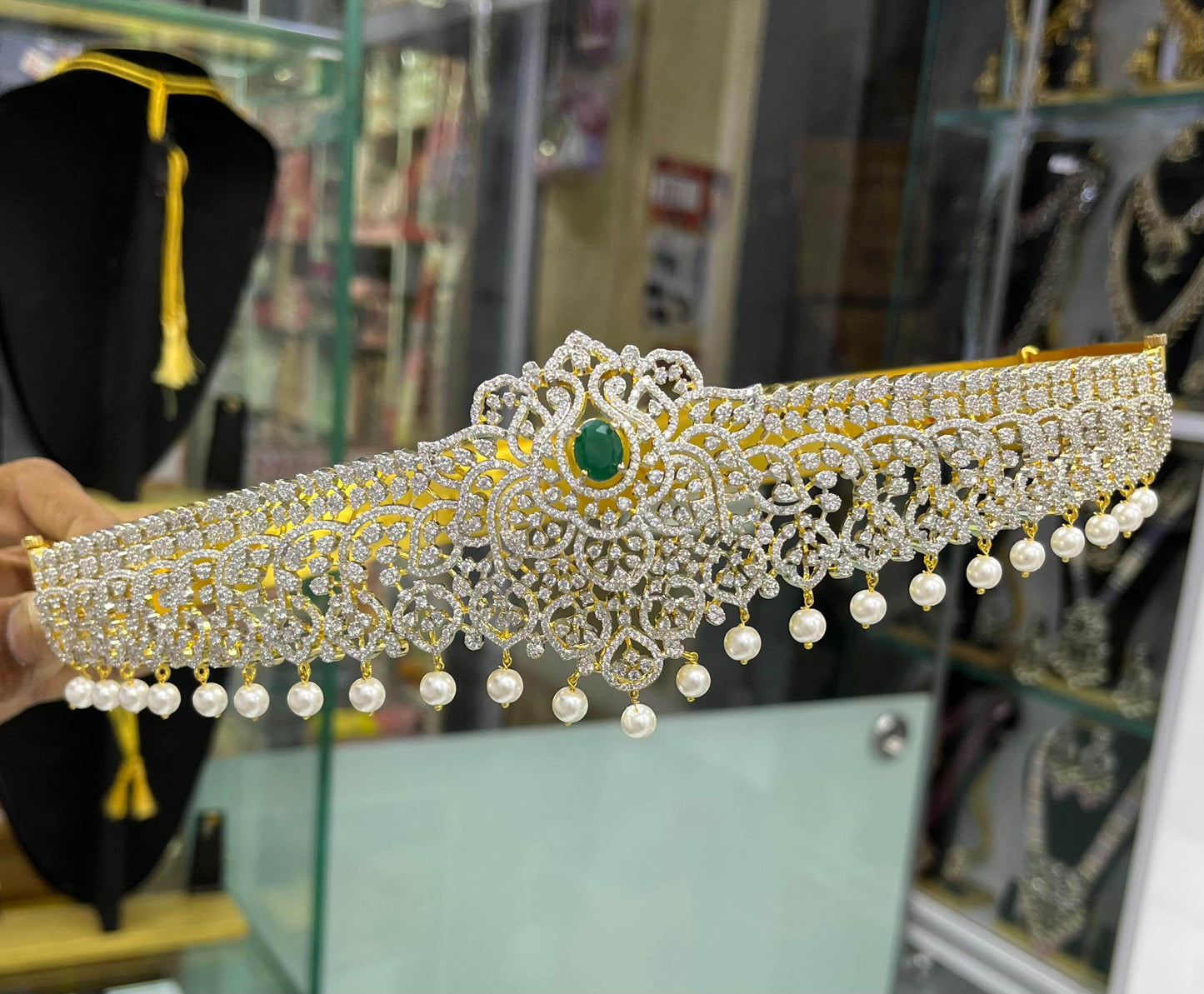 American Diamond Stones Bridal Hip Belt - Nakshatra Jewels