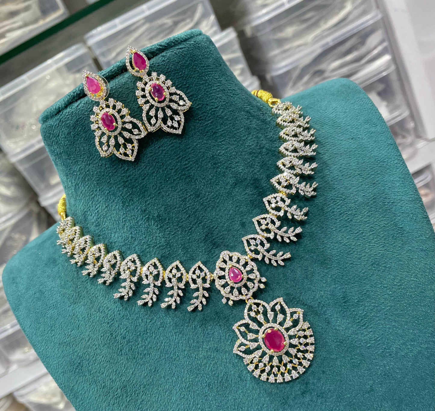 American Diamond Stone Necklace - Nakshatra Jewels